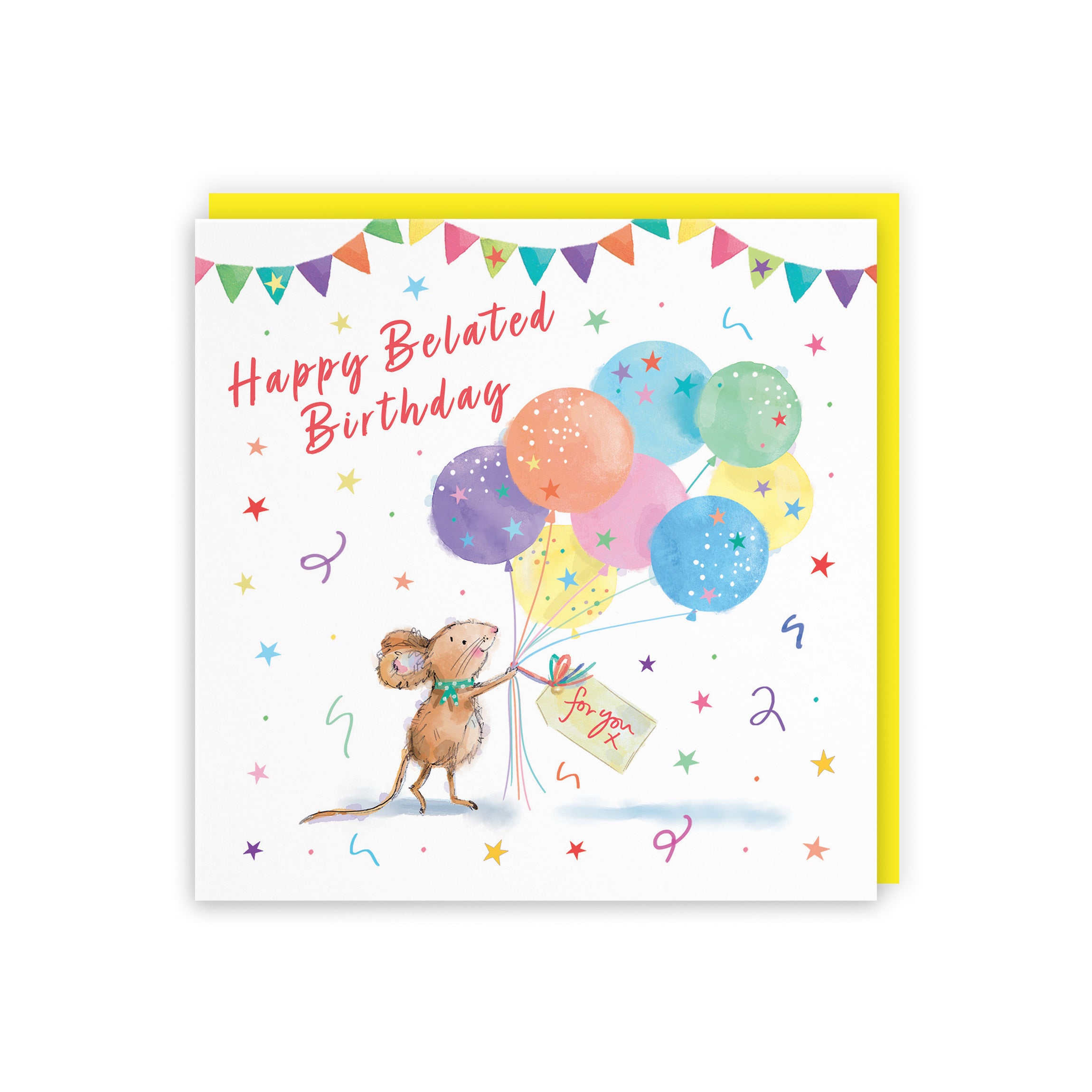 Belated Birthday Card Colourful Balloons Little Whiskers - Default Title (SN00555)