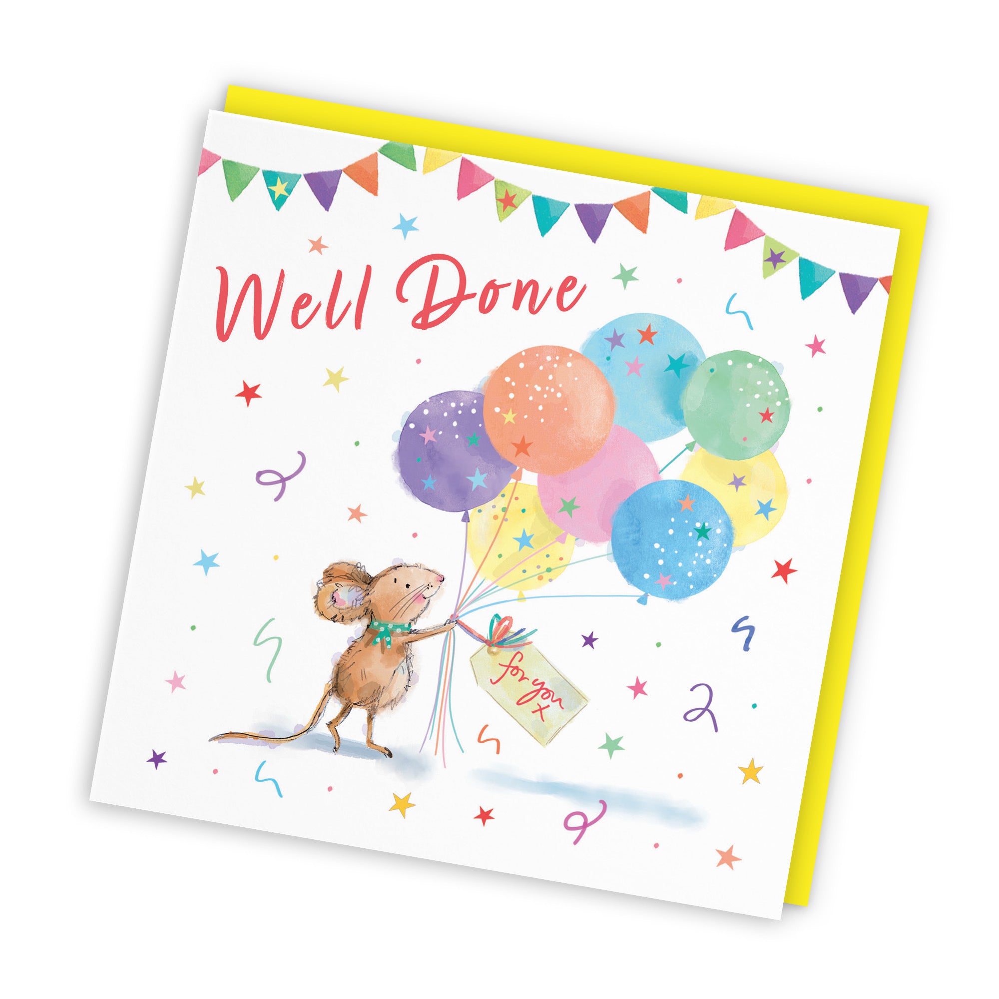 Well Done Congratulations Card Colourful Balloons Little Whiskers - Default Title (SN00561)