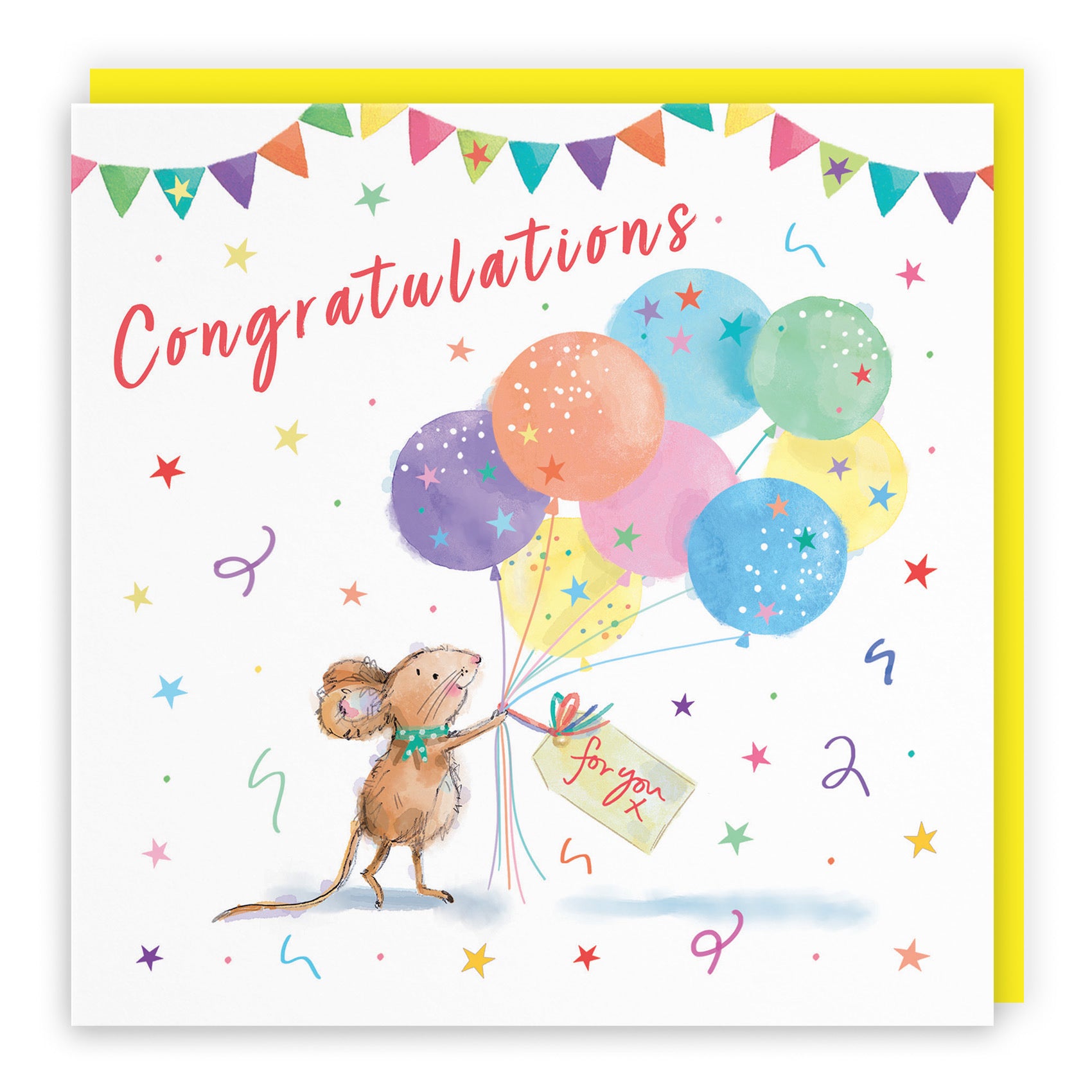 Congratulations Card Colourful Balloons Little Whiskers - Default Title (SN00562)