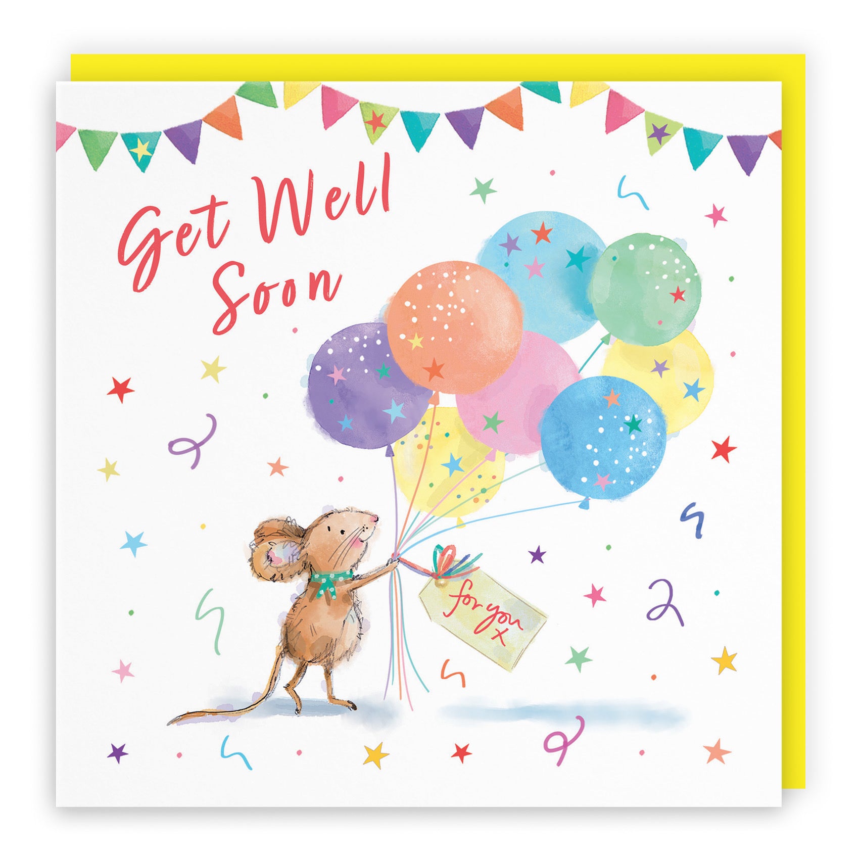 Get Well Card Colourful Balloons Little Whiskers - Default Title (SN00567)