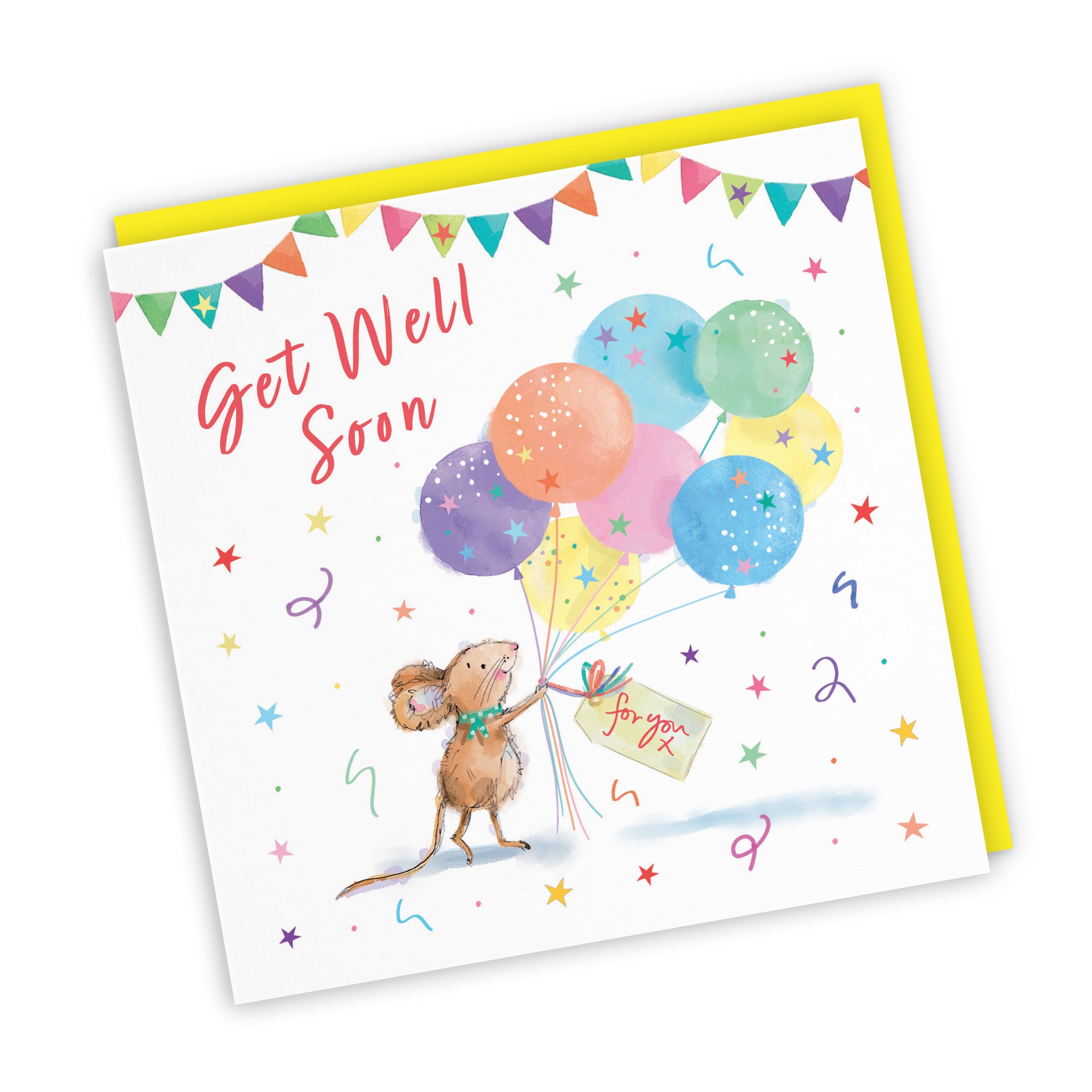 Get Well Card Colourful Balloons Little Whiskers - Default Title (SN00567)