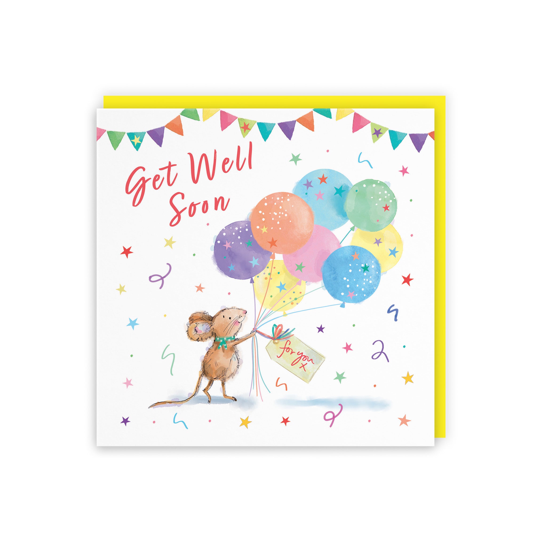 Get Well Card Colourful Balloons Little Whiskers - Default Title (SN00567)