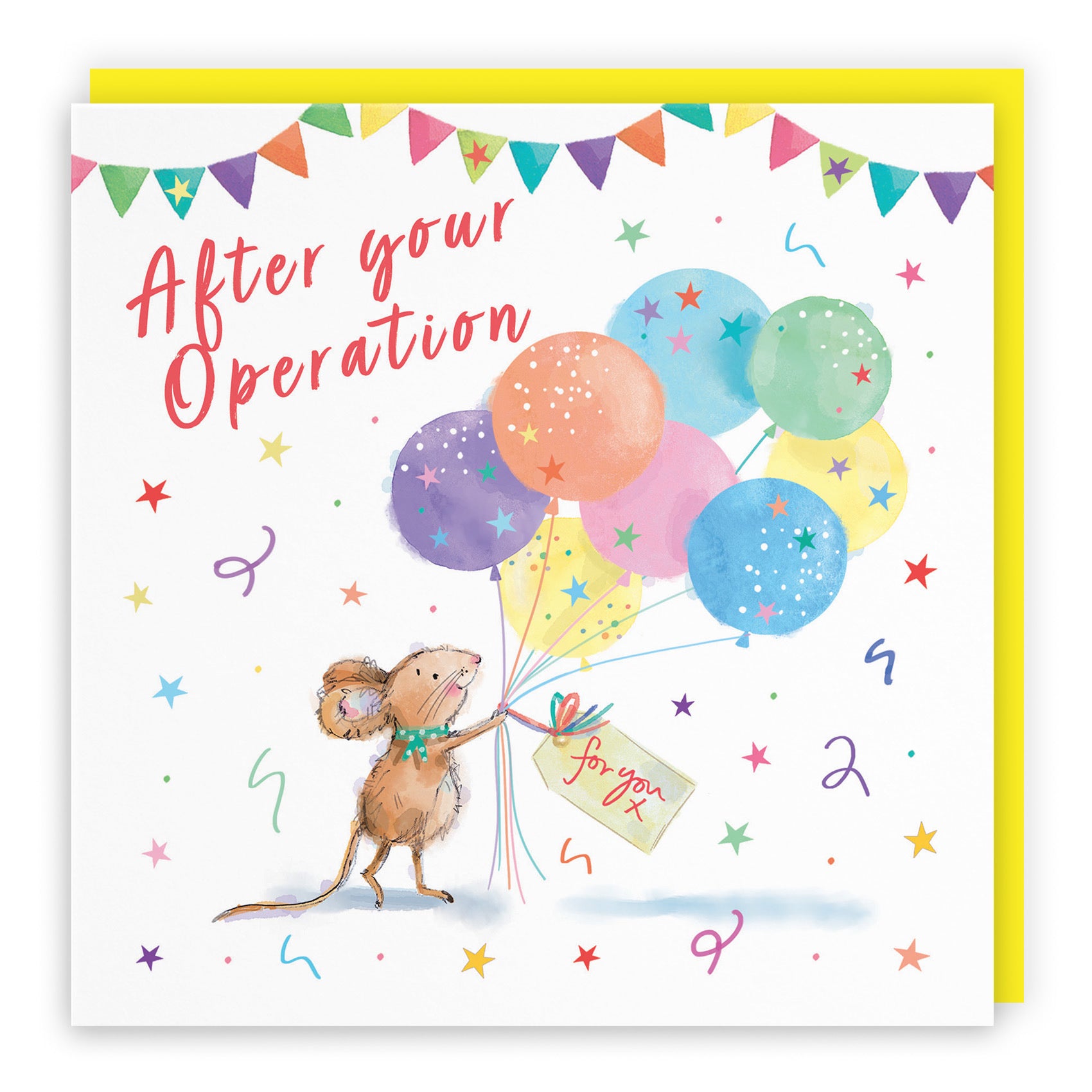 After Operation Get Well Card Colourful Balloons Little Whiskers - Default Title (SN00568)