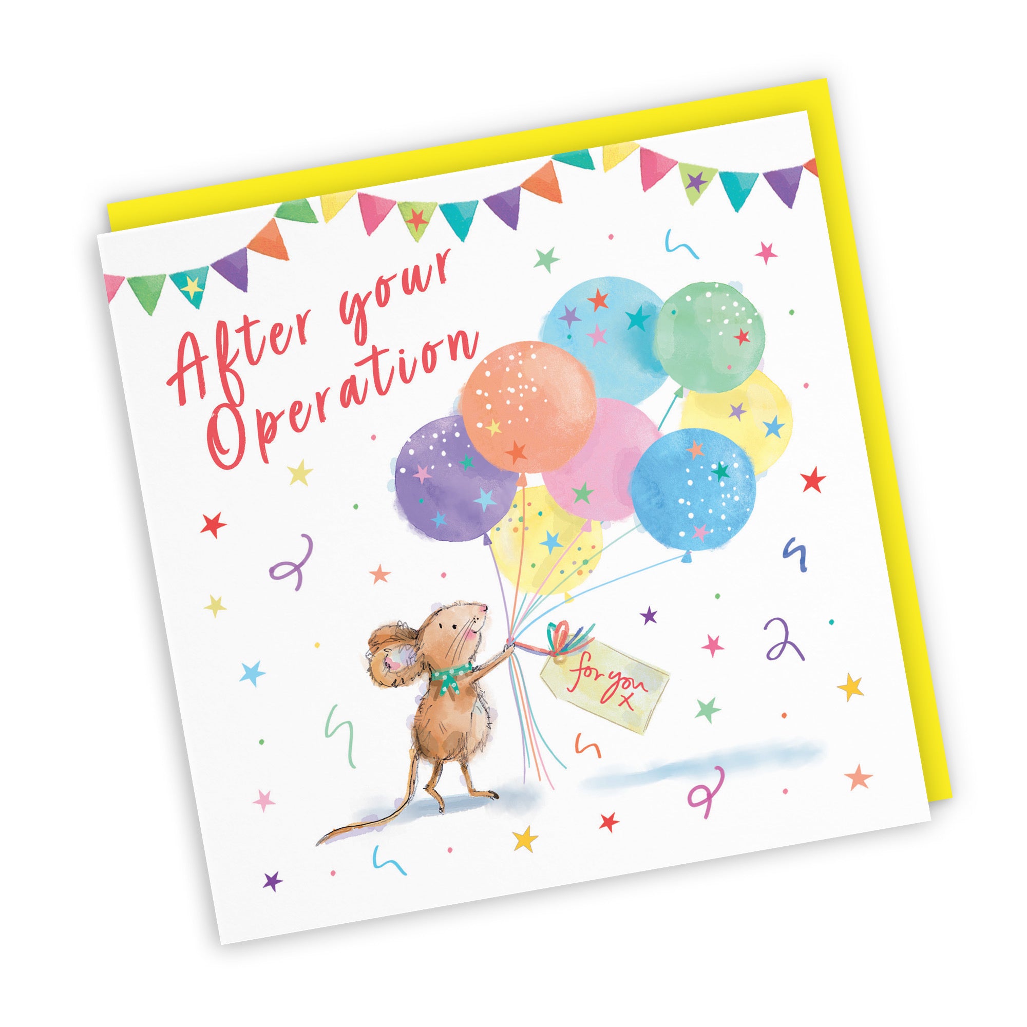 After Operation Get Well Card Colourful Balloons Little Whiskers - Default Title (SN00568)