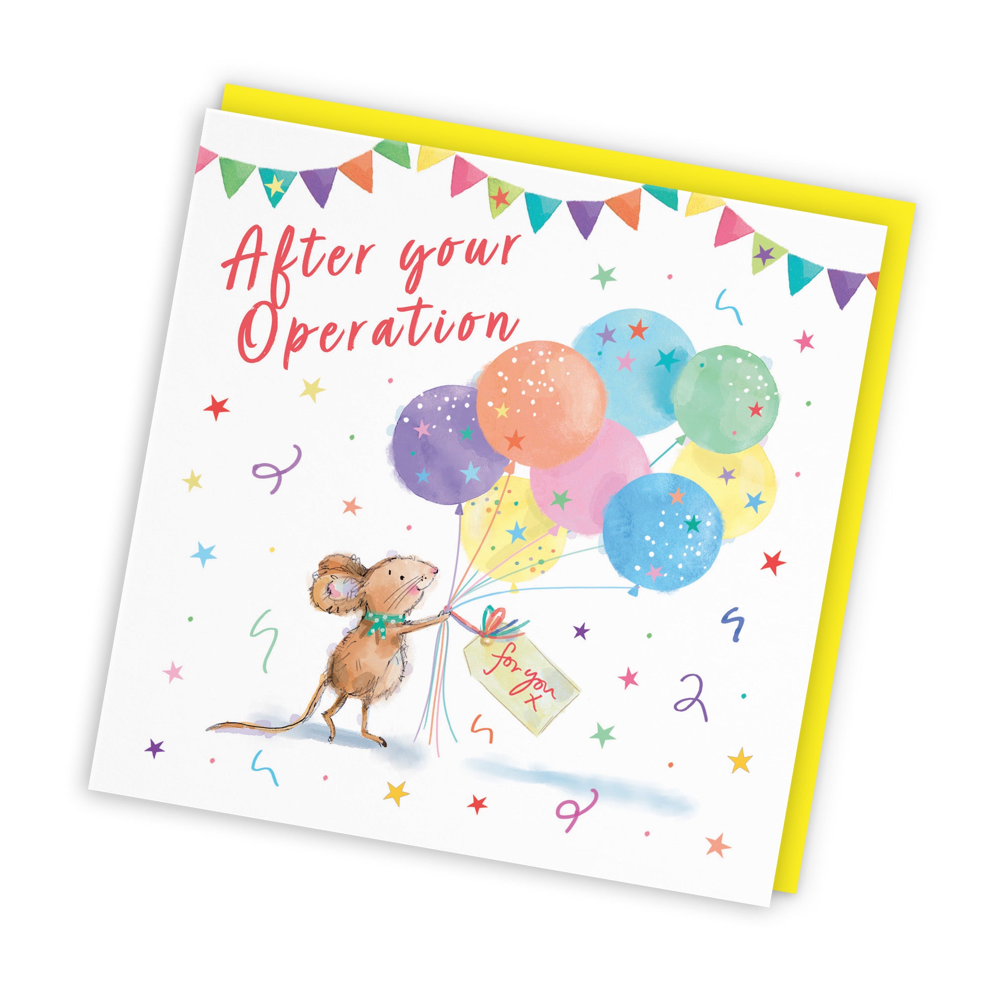 After Operation Get Well Card Colourful Balloons Little Whiskers - Default Title (SN00568)