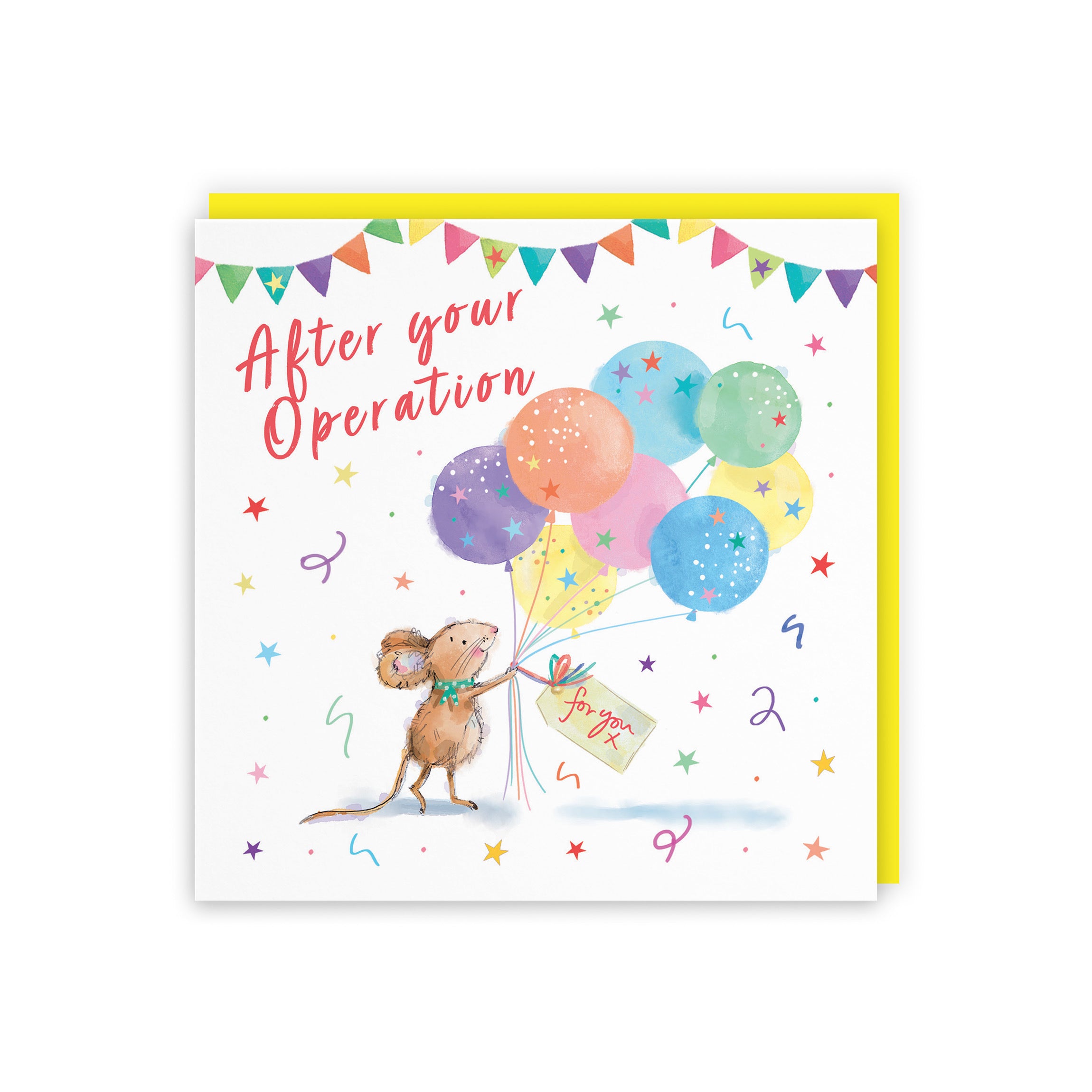 After Operation Get Well Card Colourful Balloons Little Whiskers - Default Title (SN00568)