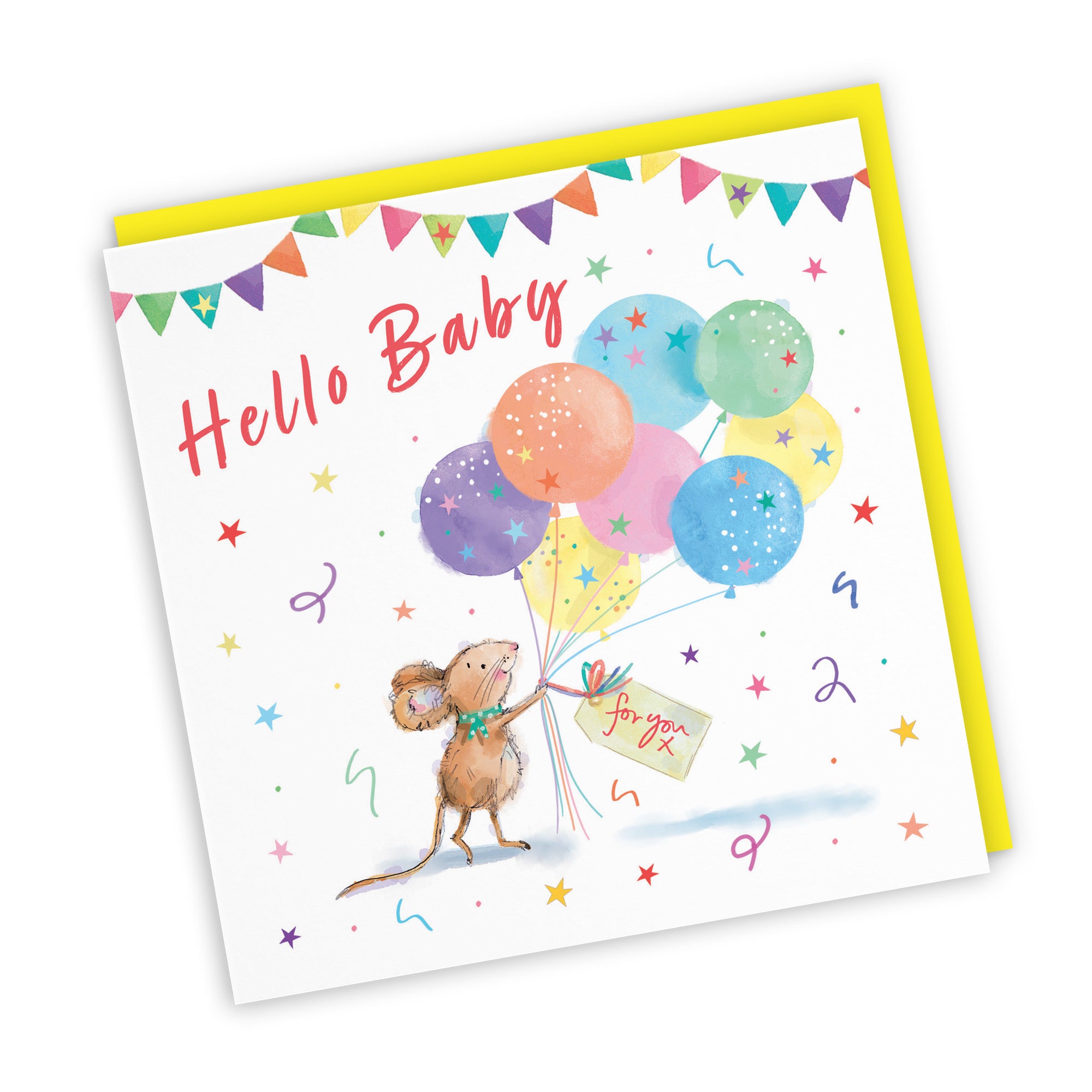 New Baby Congratulations Card Colourful Balloons Little Whiskers - Default Title (SN00571)