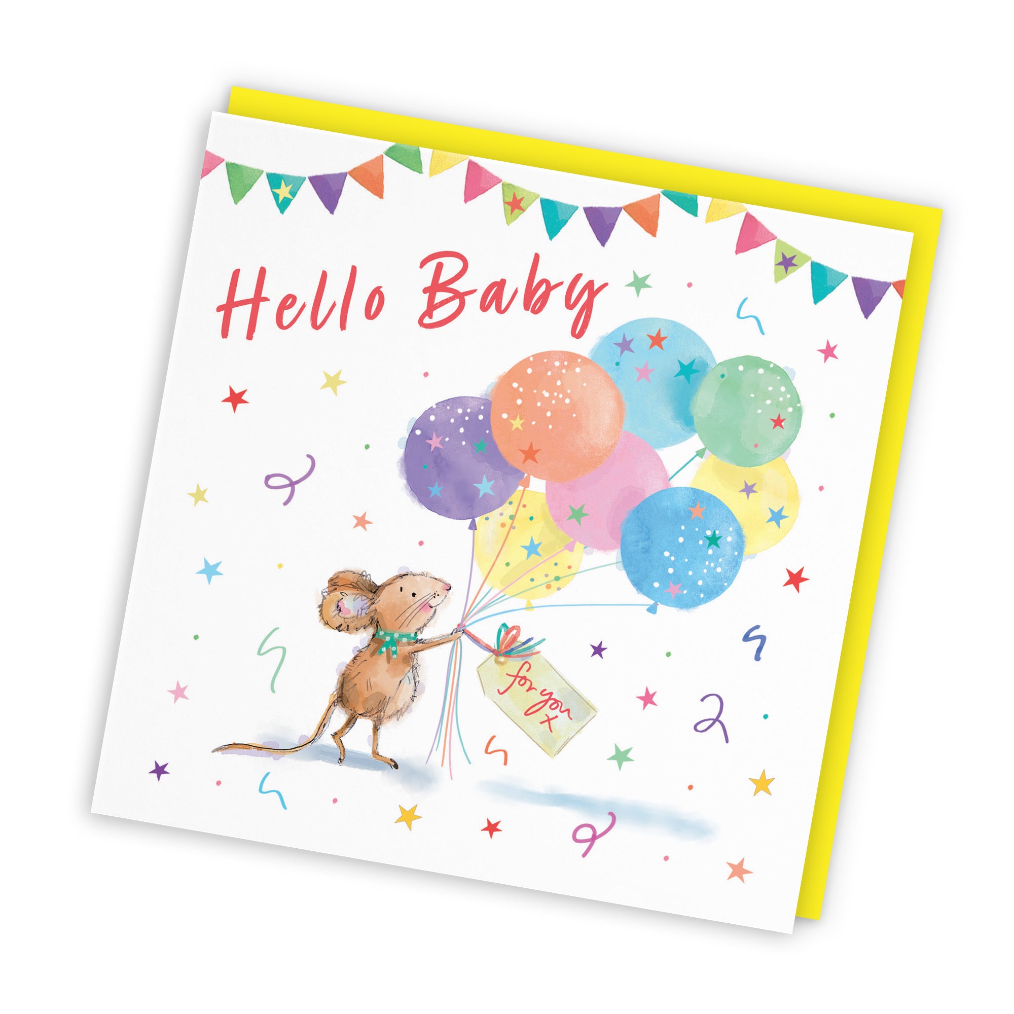 New Baby Congratulations Card Colourful Balloons Little Whiskers - Default Title (SN00571)