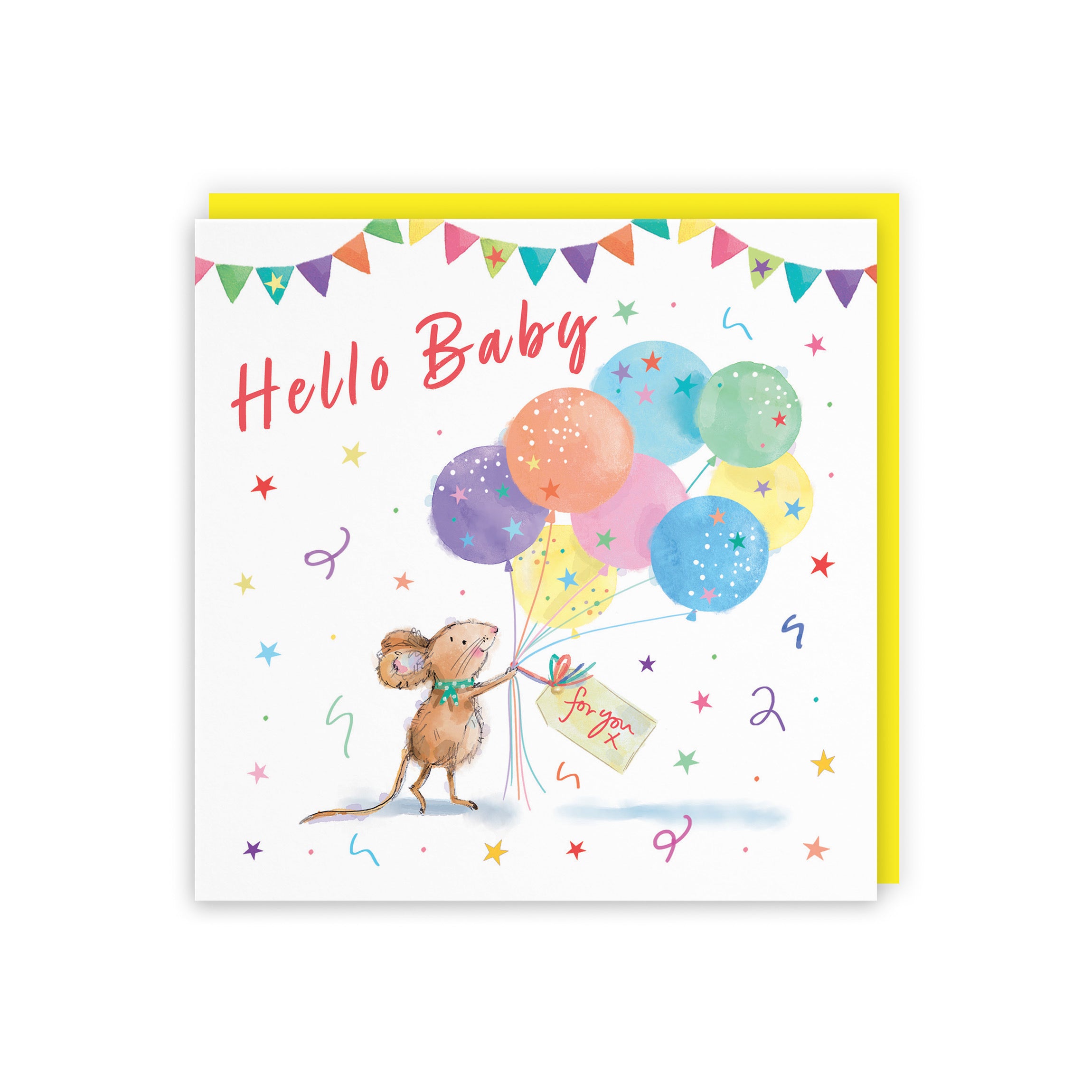 New Baby Congratulations Card Colourful Balloons Little Whiskers - Default Title (SN00571)