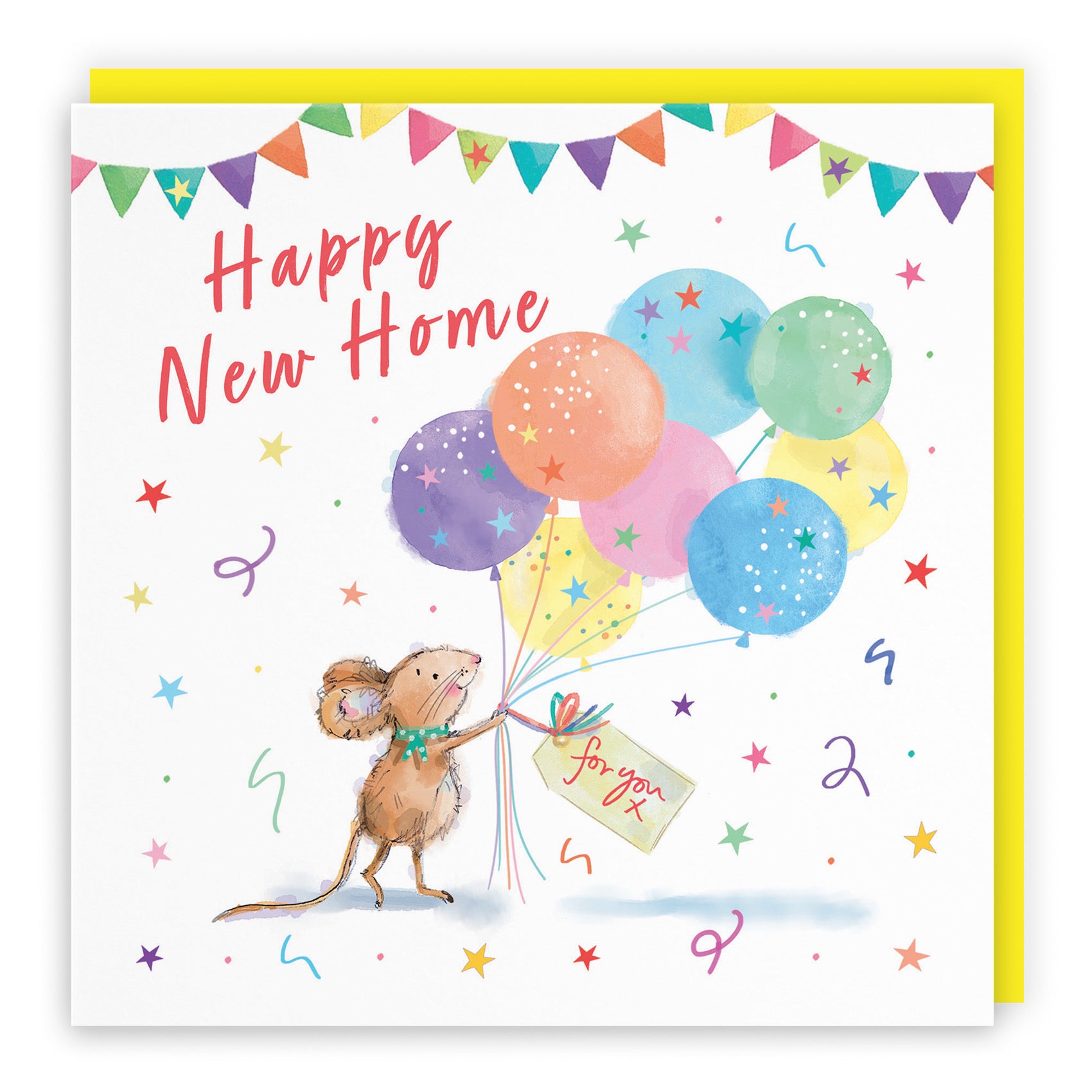 New Home Card Colourful Balloons Little Whiskers - Default Title (SN00572)