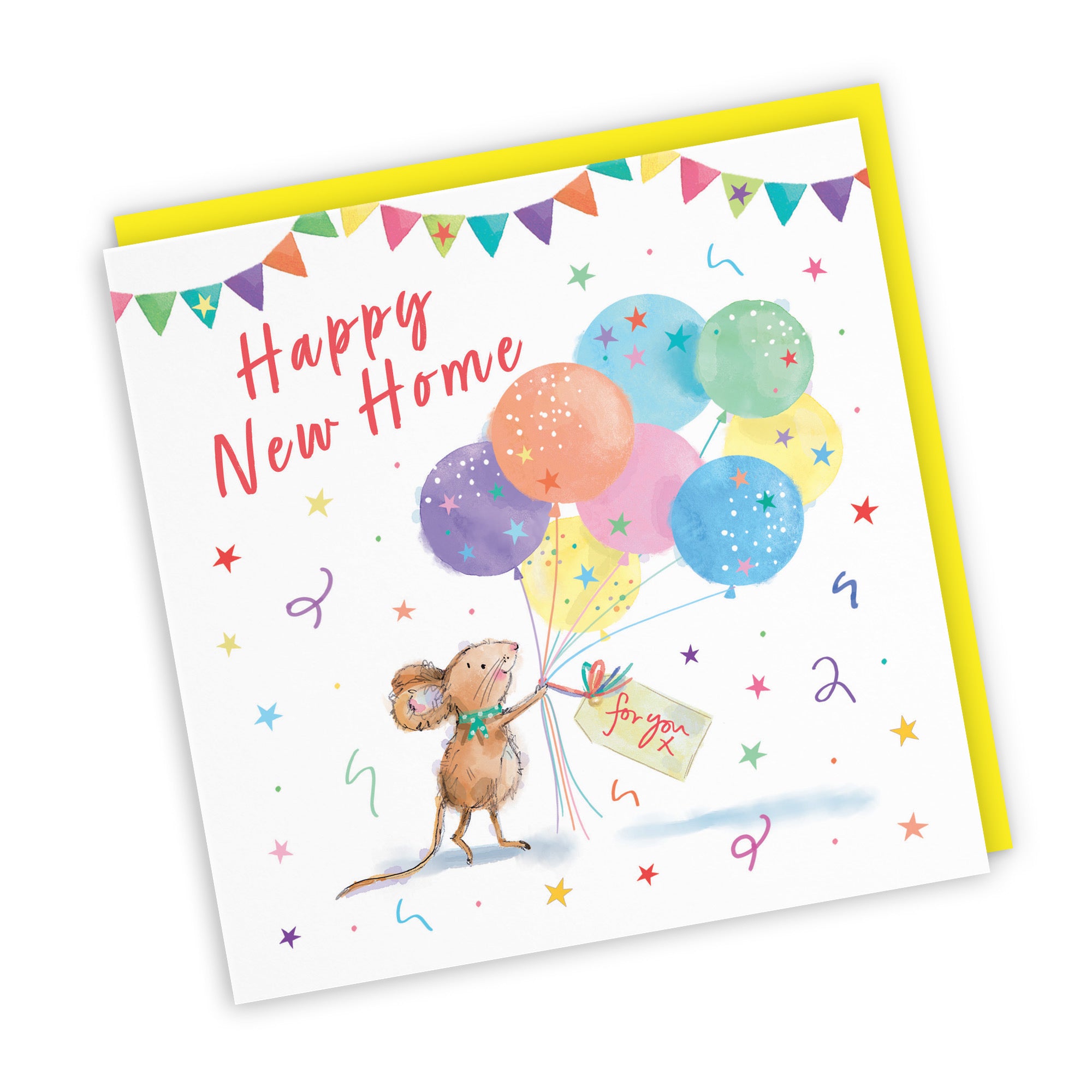 New Home Card Colourful Balloons Little Whiskers - Default Title (SN00572)