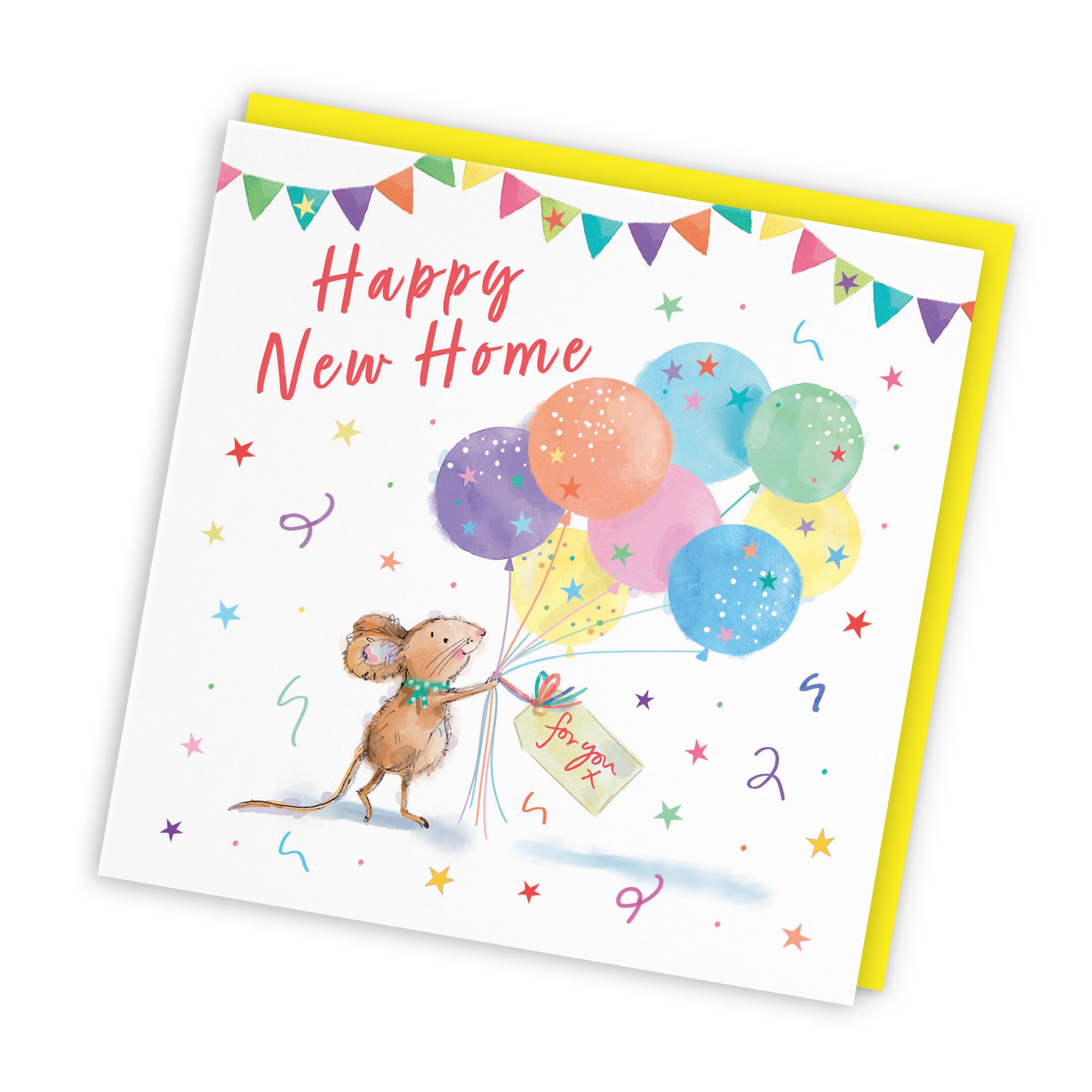 New Home Card Colourful Balloons Little Whiskers - Default Title (SN00572)