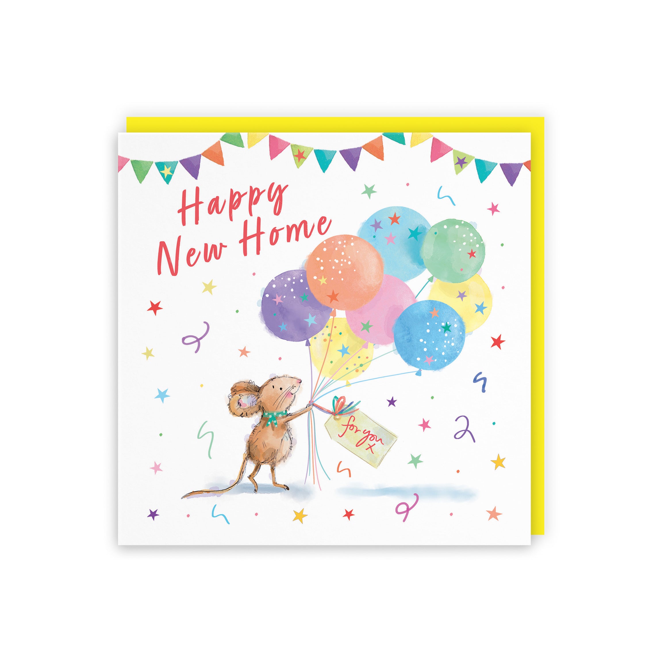 New Home Card Colourful Balloons Little Whiskers - Default Title (SN00572)