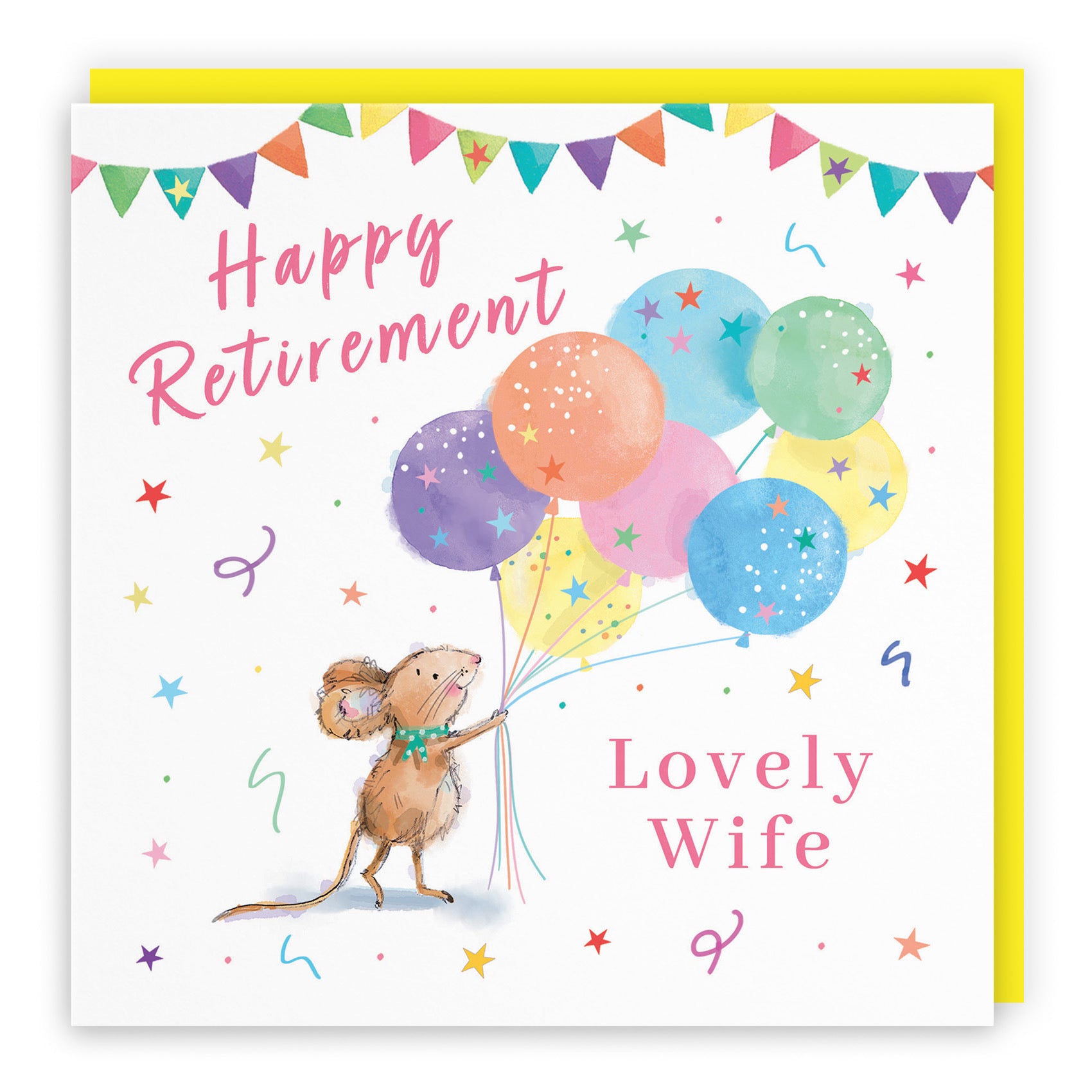 Wife Retirement Card Colourful Balloons Little Whiskers - Default Title (SN00573)