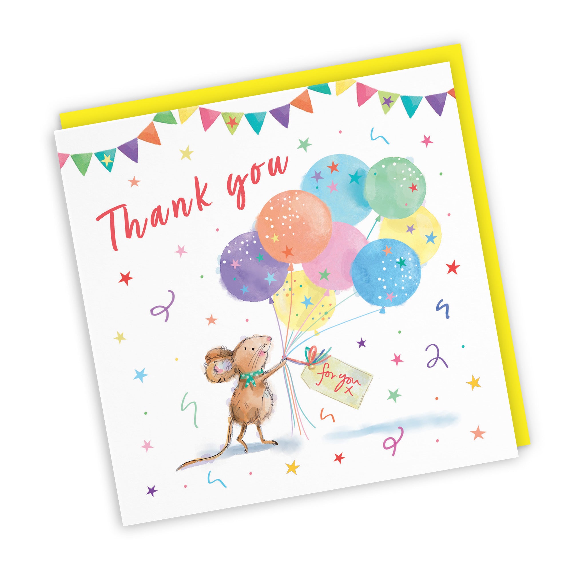 Thank You Card Colourful Balloons Little Whiskers - Default Title (SN00579)