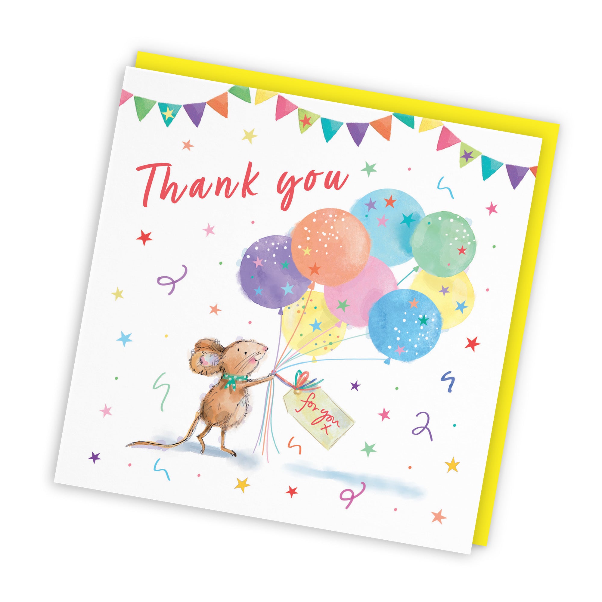 Thank You Card Colourful Balloons Little Whiskers - Default Title (SN00579)