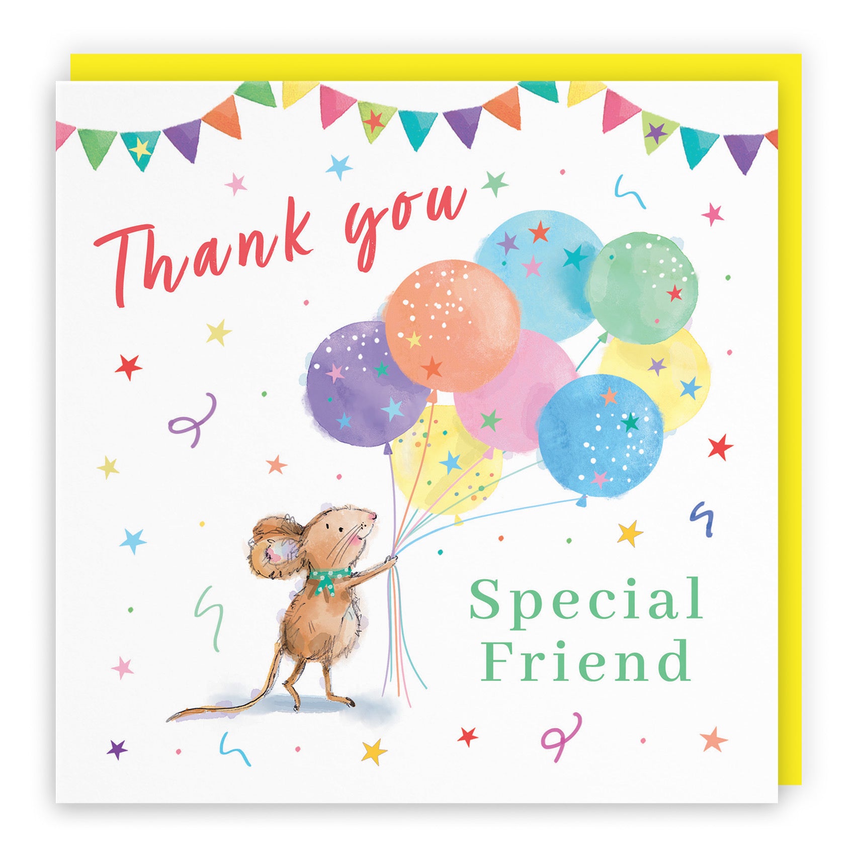 Friend Thank You Card Colourful Balloons Little Whiskers - Default Title (SN00580)