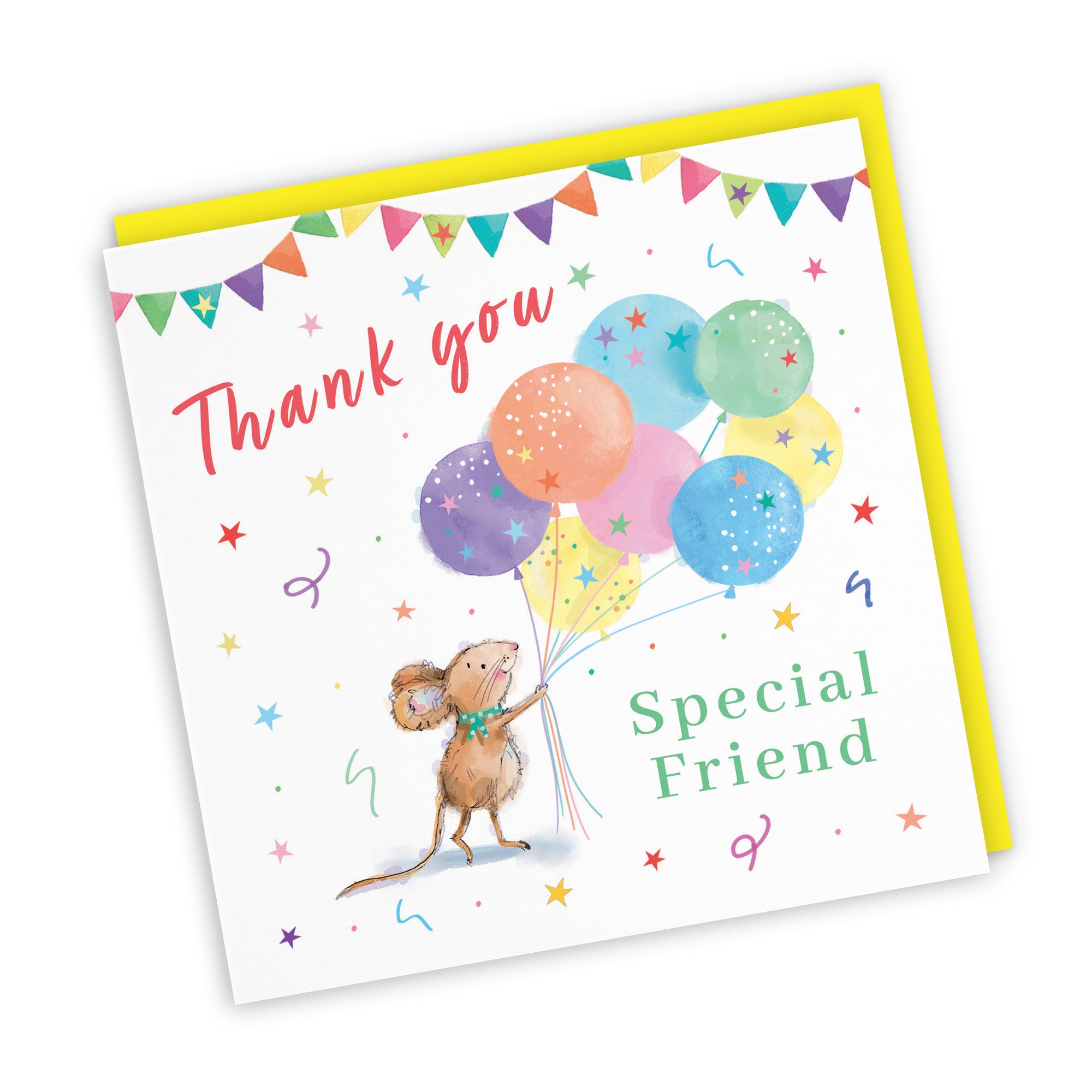 Friend Thank You Card Colourful Balloons Little Whiskers - Default Title (SN00580)
