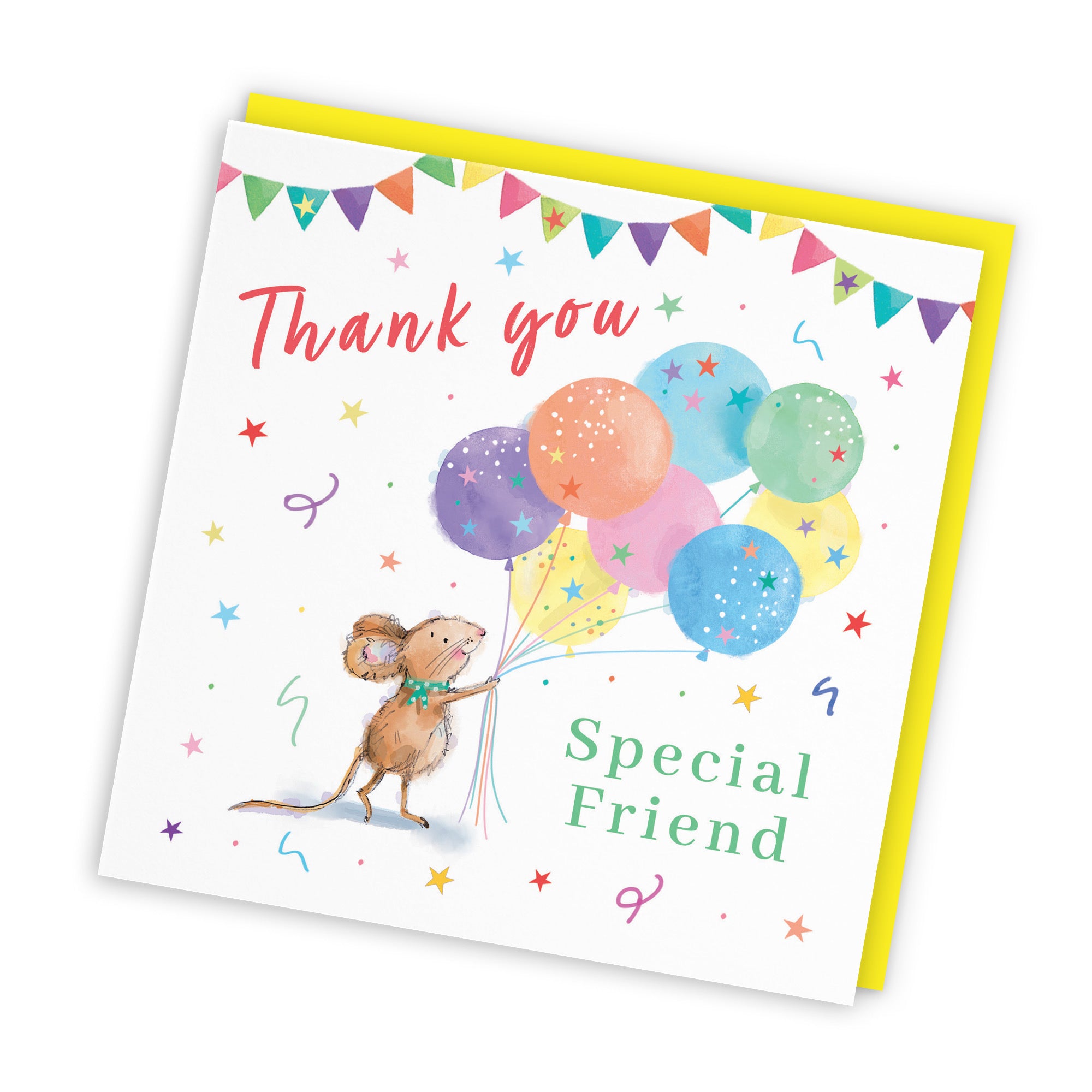 Friend Thank You Card Colourful Balloons Little Whiskers - Default Title (SN00580)