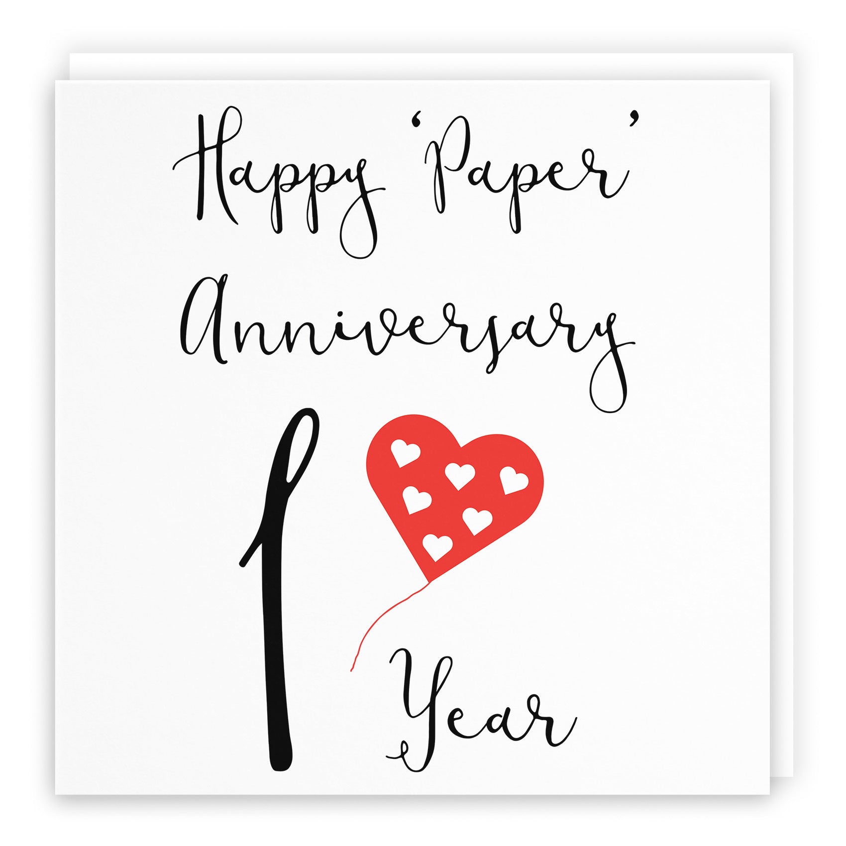 1st Anniversary Card Paper Red Heart - Default Title (TH02043)