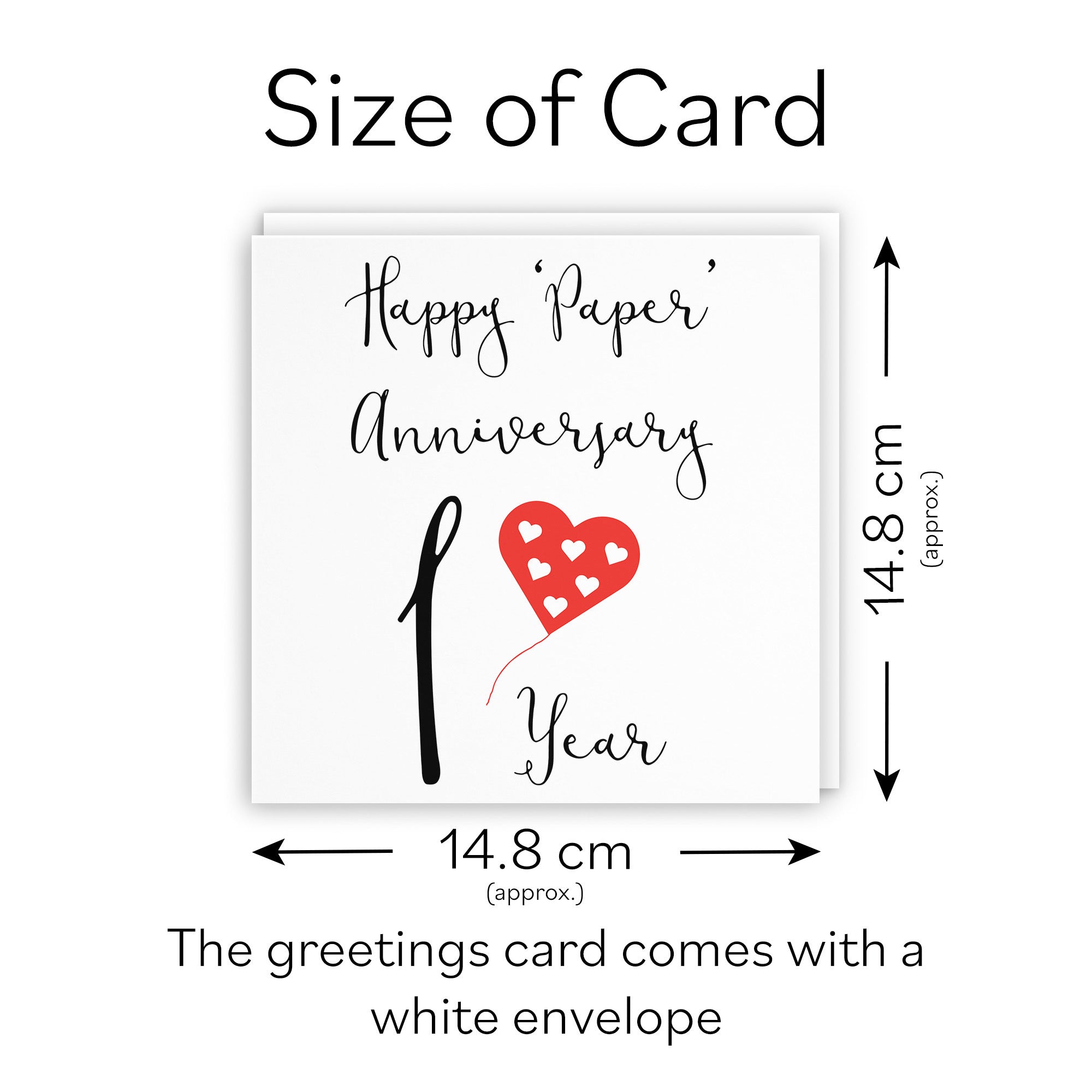 1st Anniversary Card Paper Red Heart - Default Title (TH02043)