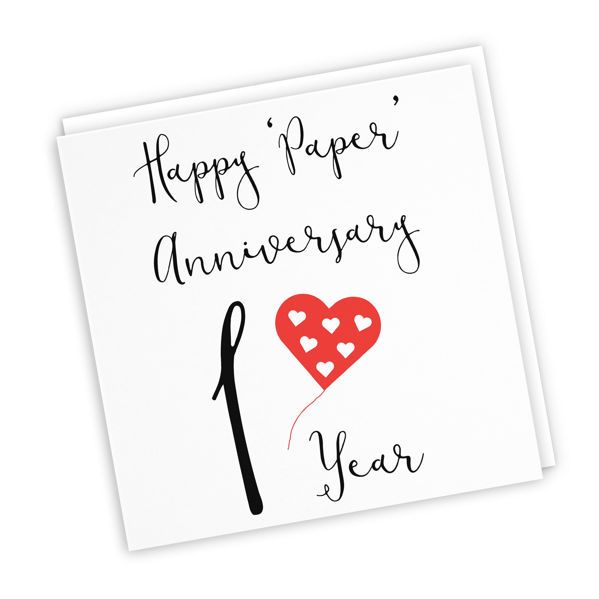 1st Anniversary Card Paper Red Heart - Default Title (TH02043)