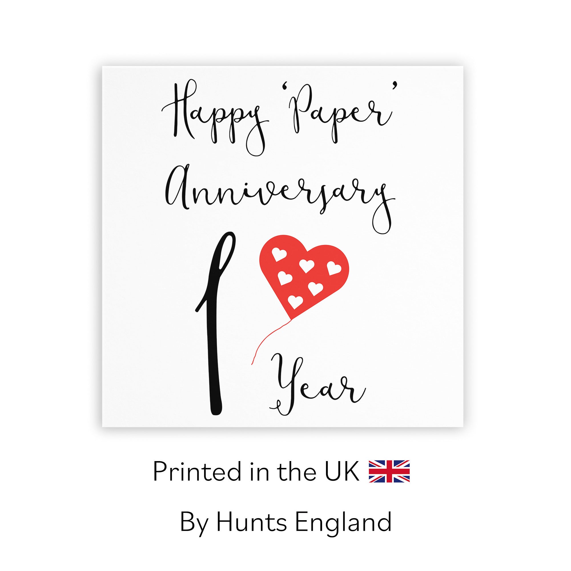 1st Anniversary Card Paper Red Heart - Default Title (TH02043)