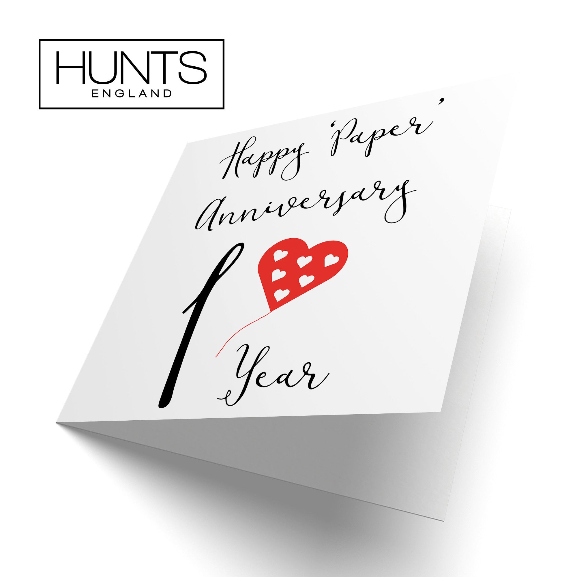 1st Anniversary Card Paper Red Heart - Default Title (TH02043)