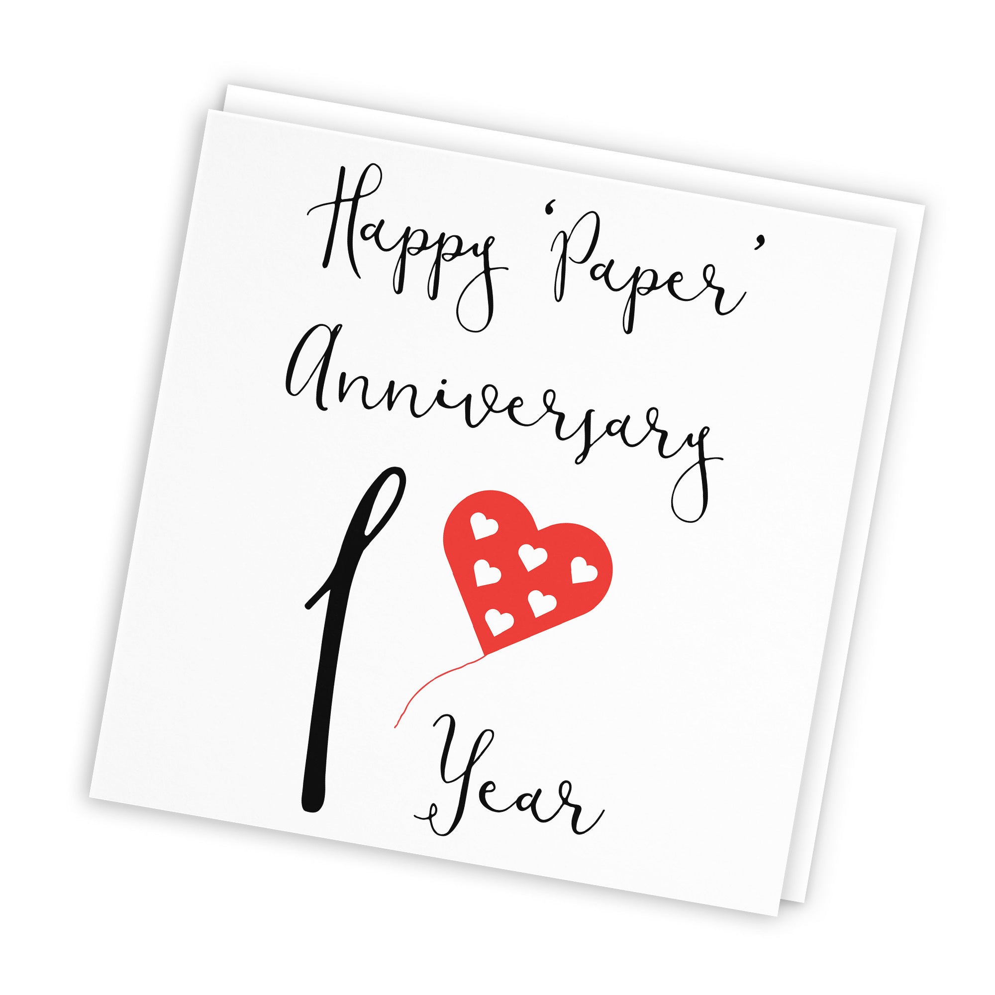 1st Anniversary Card Paper Red Heart - Default Title (TH02043)