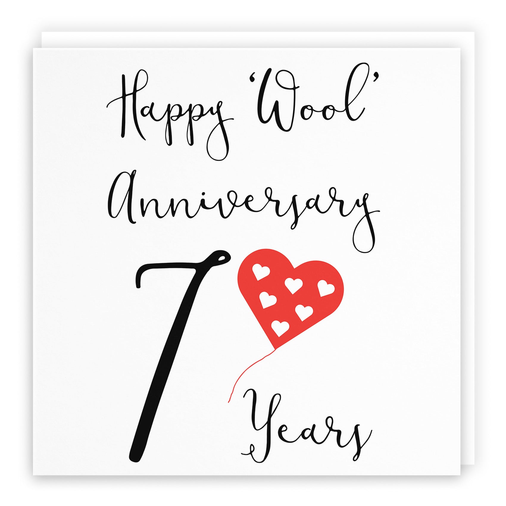 7th Anniversary Card Wool Red Heart - Default Title (TH02044)