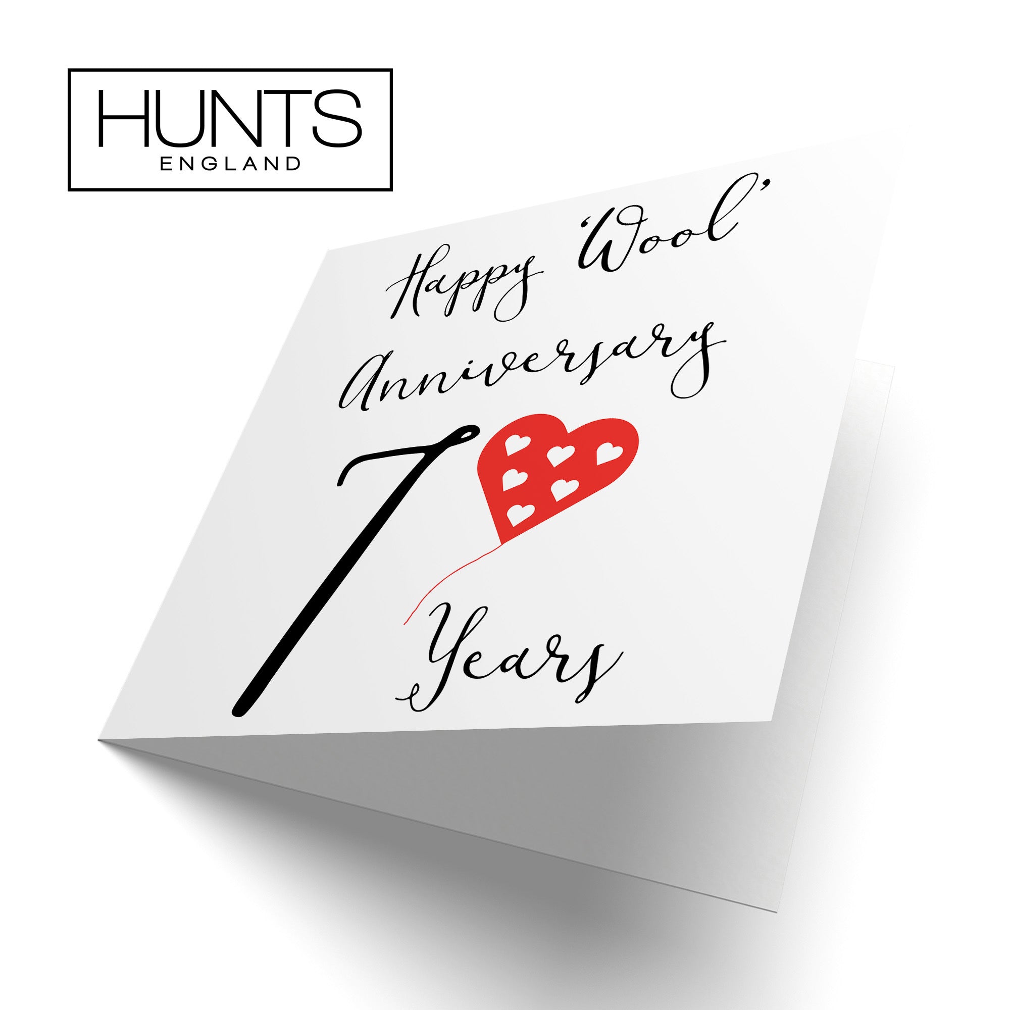 7th Anniversary Card Wool Red Heart - Default Title (TH02044)