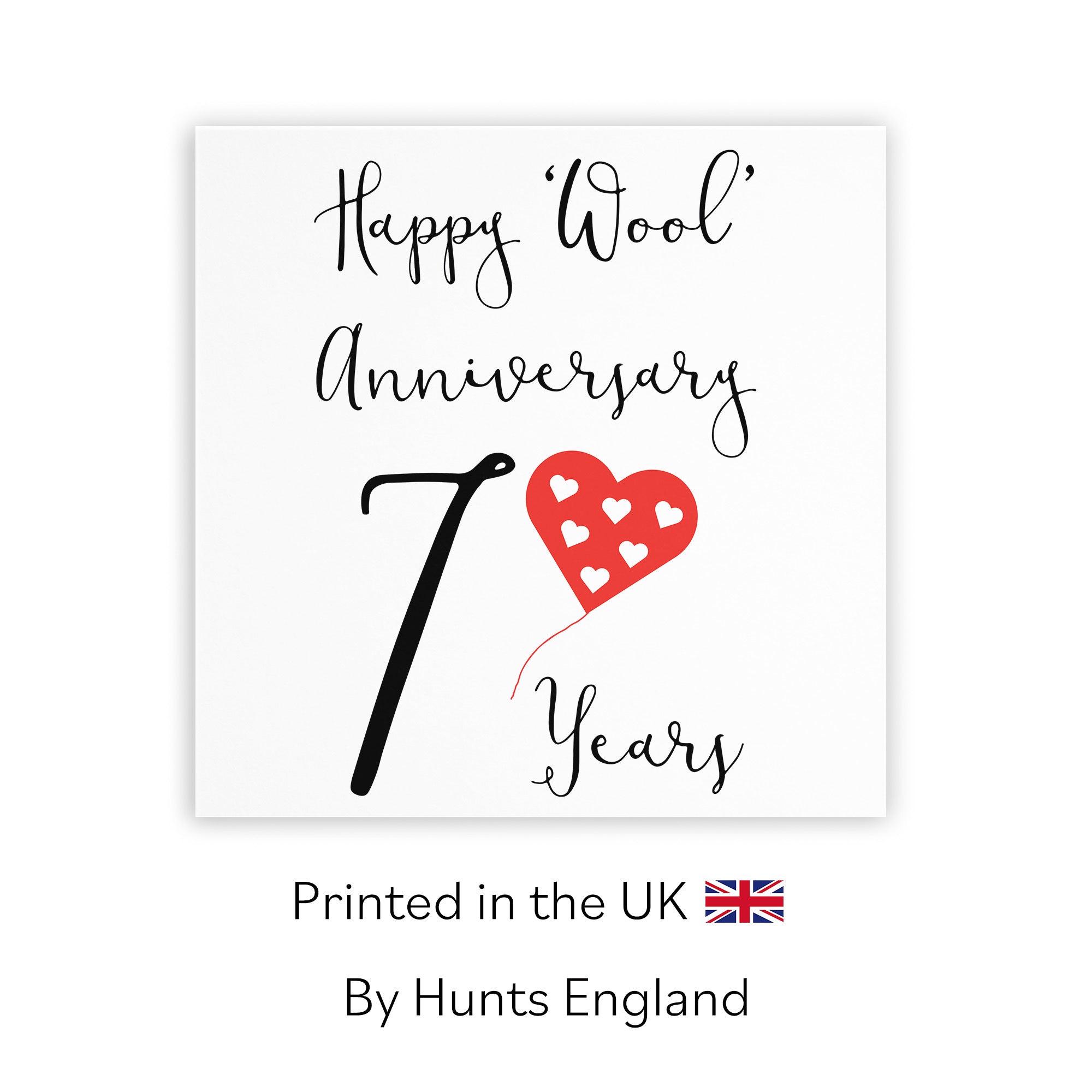 7th Anniversary Card Wool Red Heart - Default Title (TH02044)