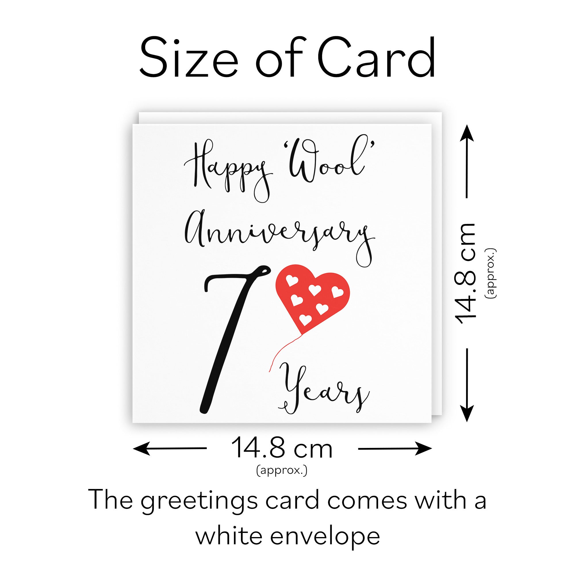 7th Anniversary Card Wool Red Heart - Default Title (TH02044)