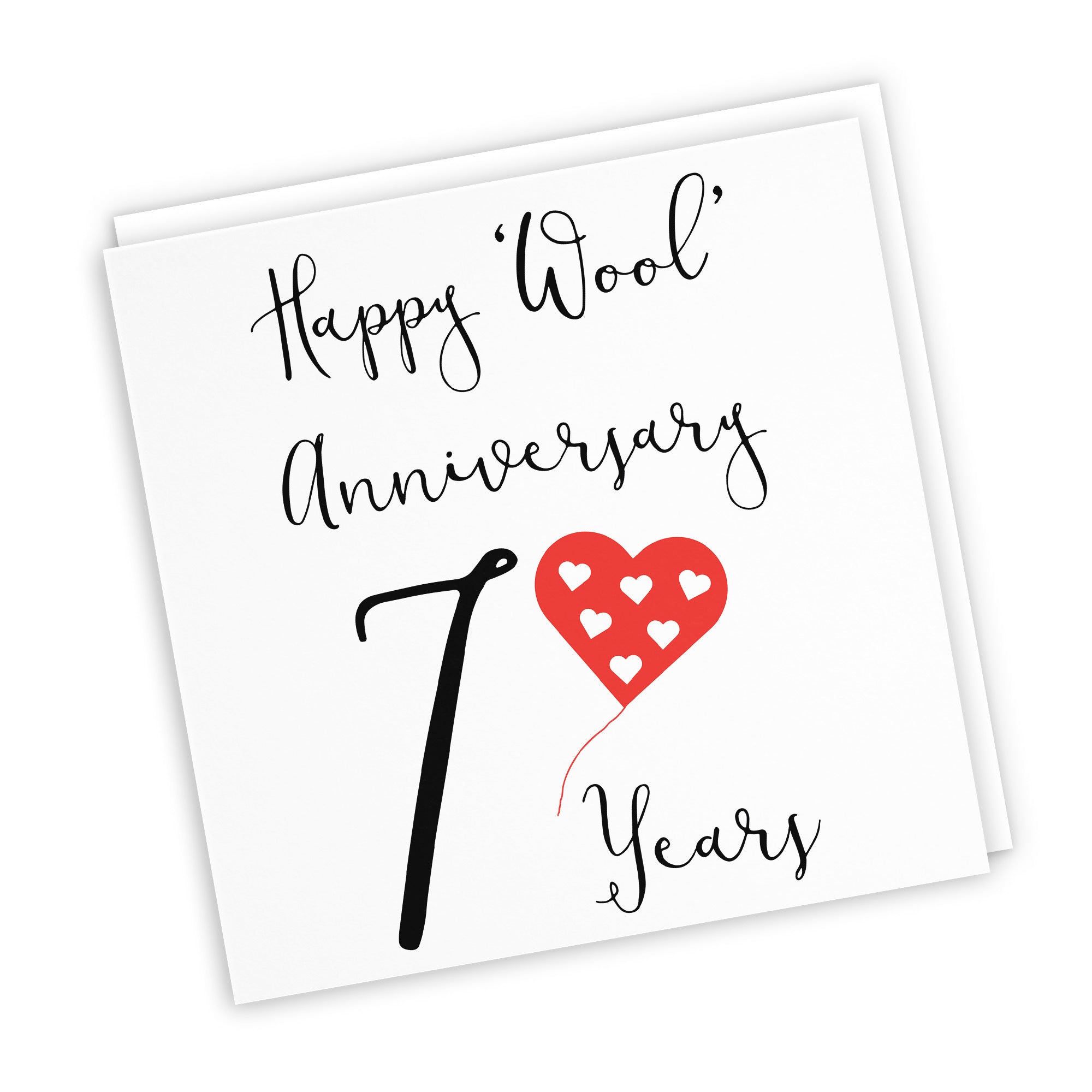 7th Anniversary Card Wool Red Heart - Default Title (TH02044)