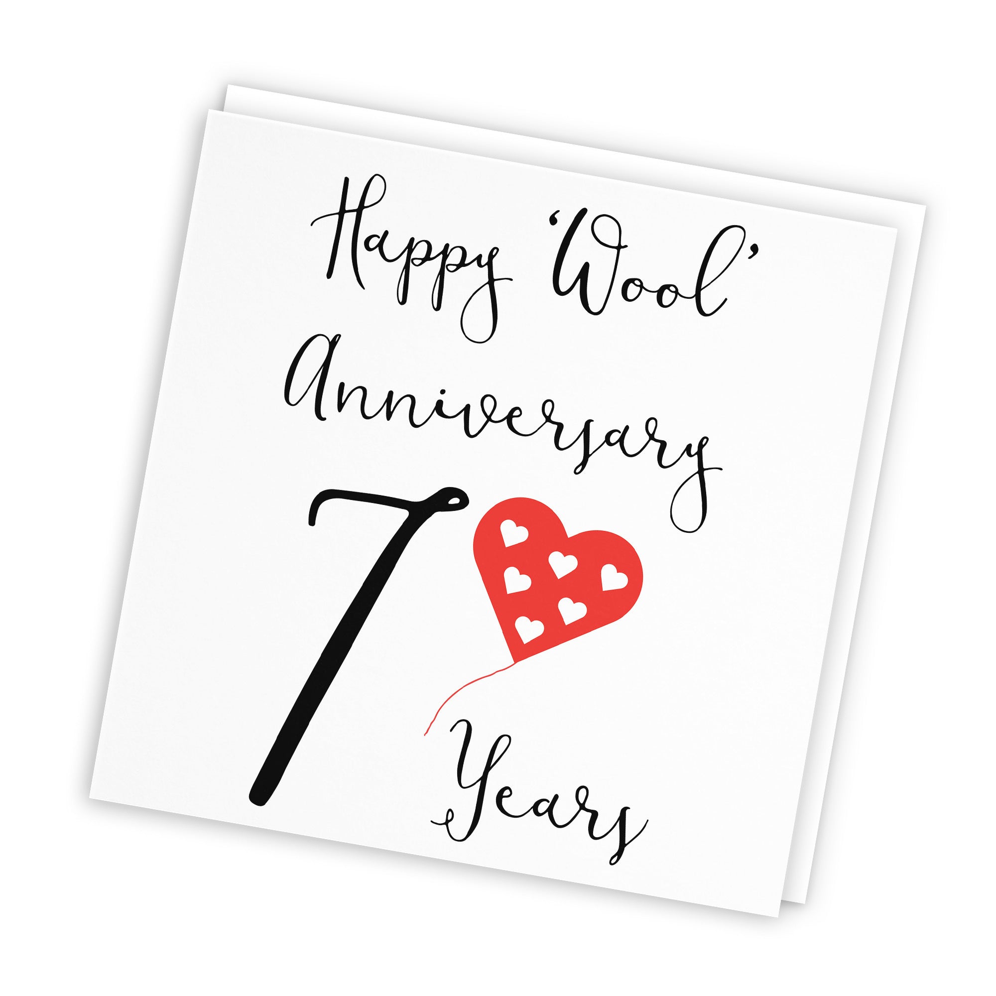 7th Anniversary Card Wool Red Heart - Default Title (TH02044)