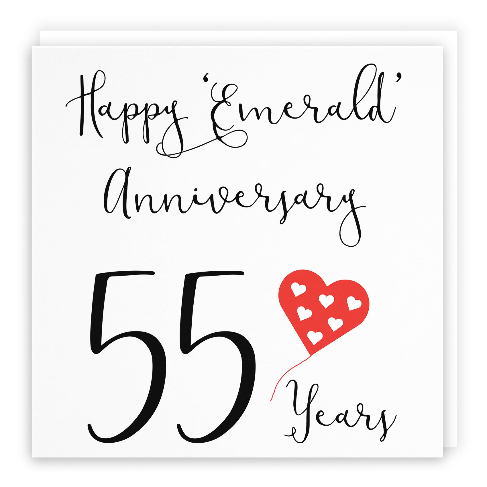 55th Anniversary Card Emerald Red Heart - Default Title (TH02047)