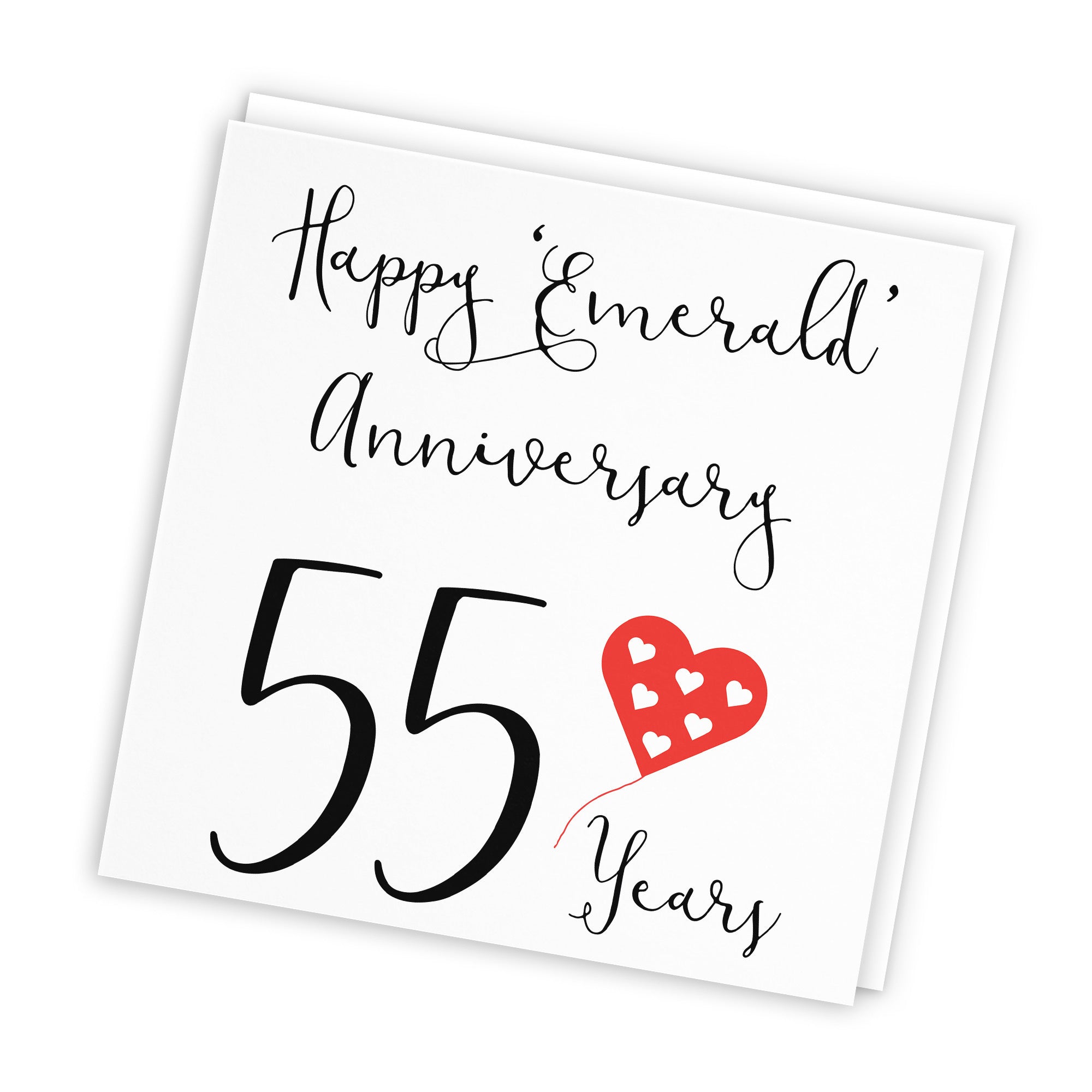 55th Anniversary Card Emerald Red Heart - Default Title (TH02047)