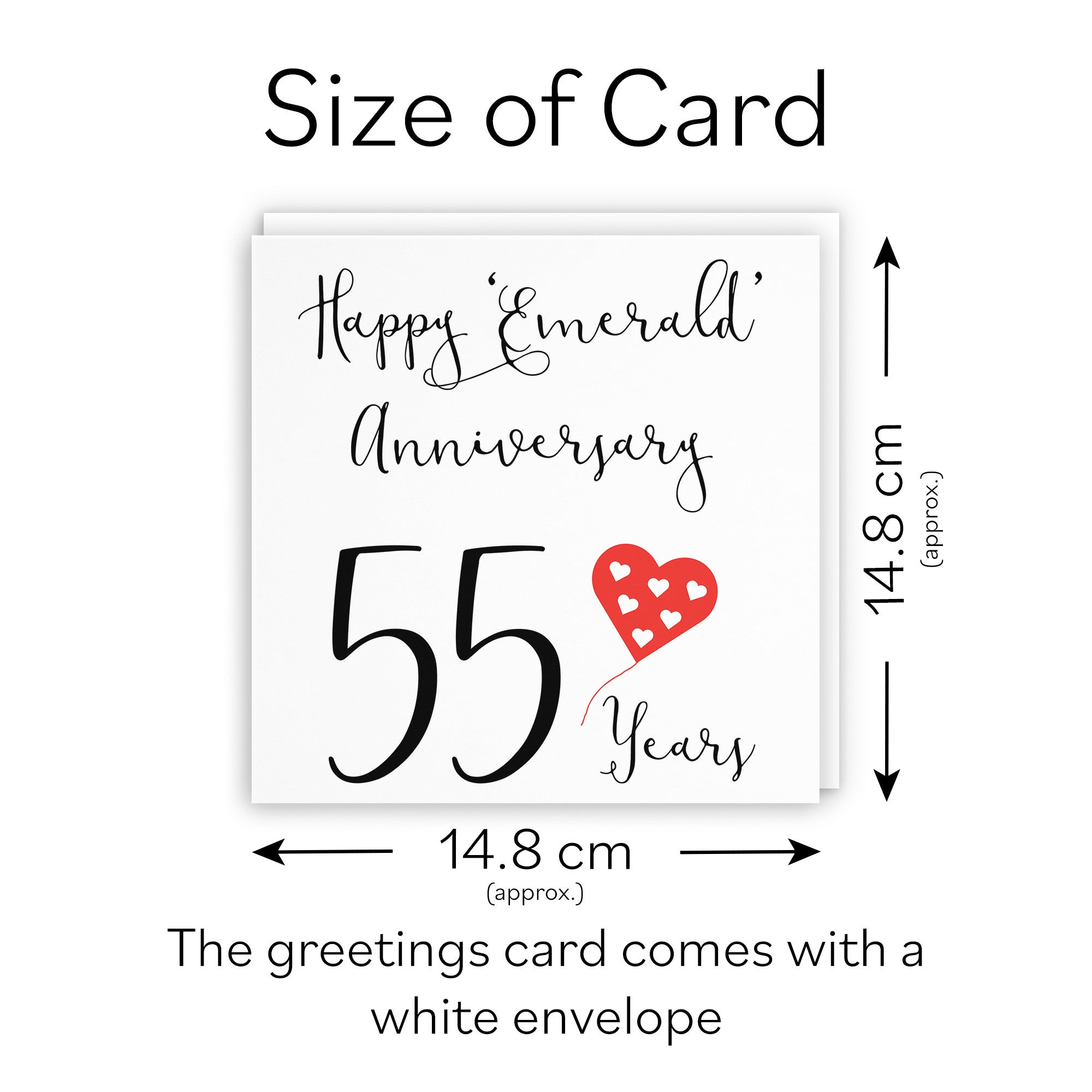 55th Anniversary Card Emerald Red Heart - Default Title (TH02047)