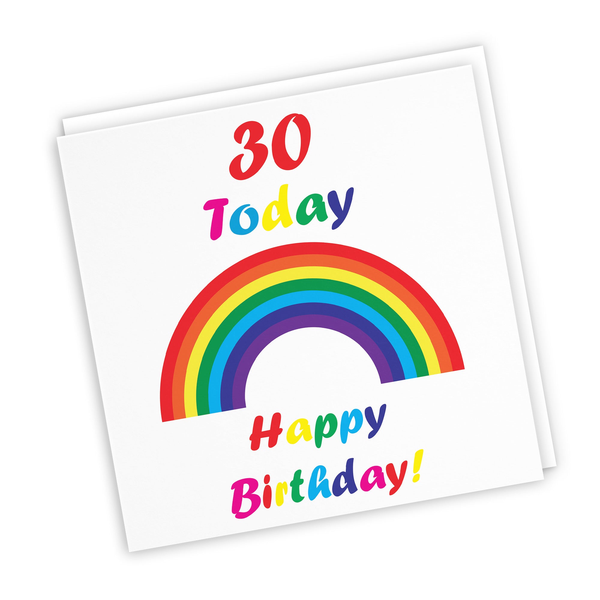 30th Birthday Card Colourful Rainbow - Default Title (TH02138)