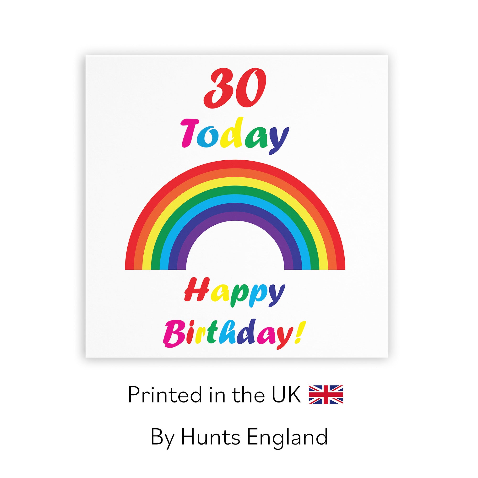 30th Birthday Card Colourful Rainbow - Default Title (TH02138)