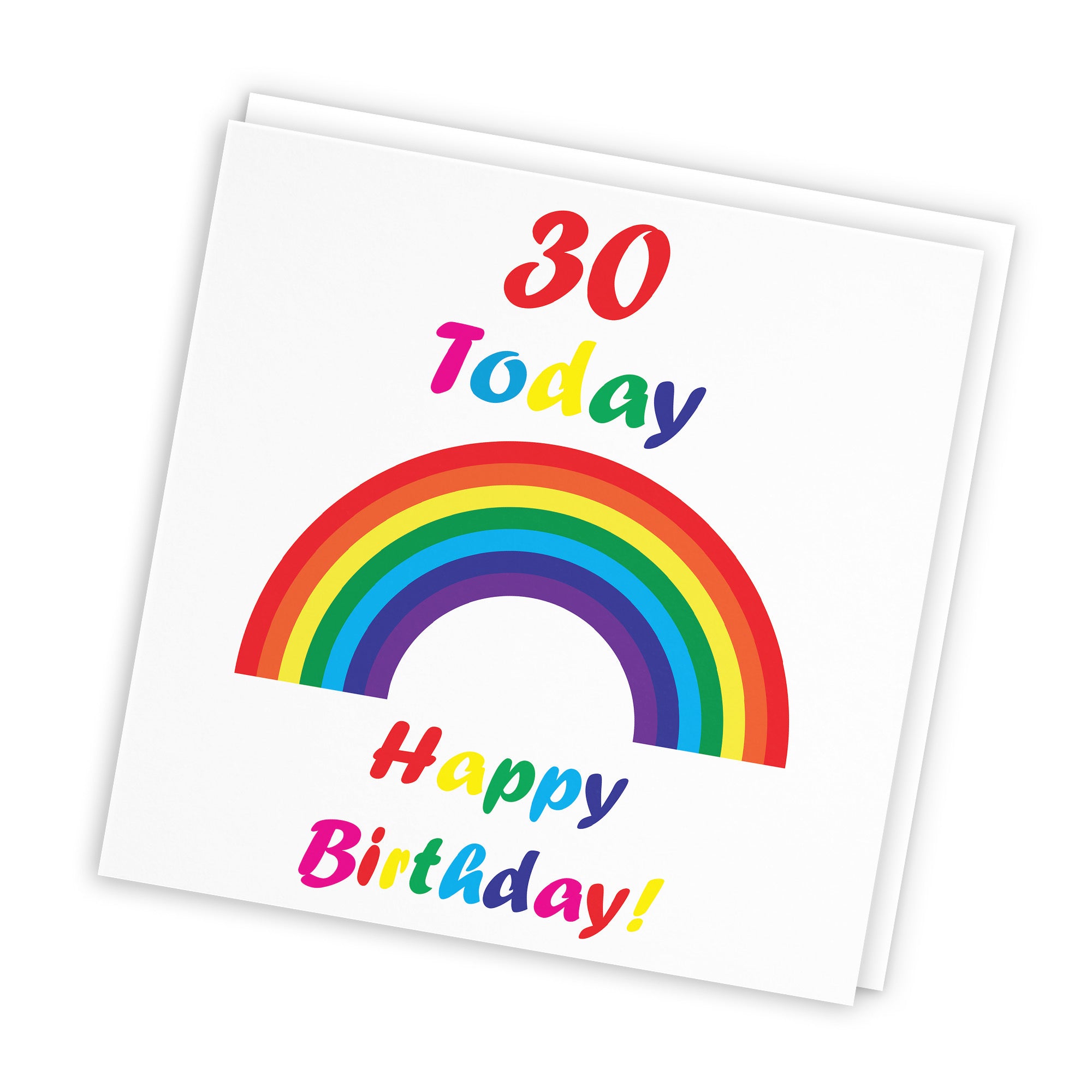 30th Birthday Card Colourful Rainbow - Default Title (TH02138)