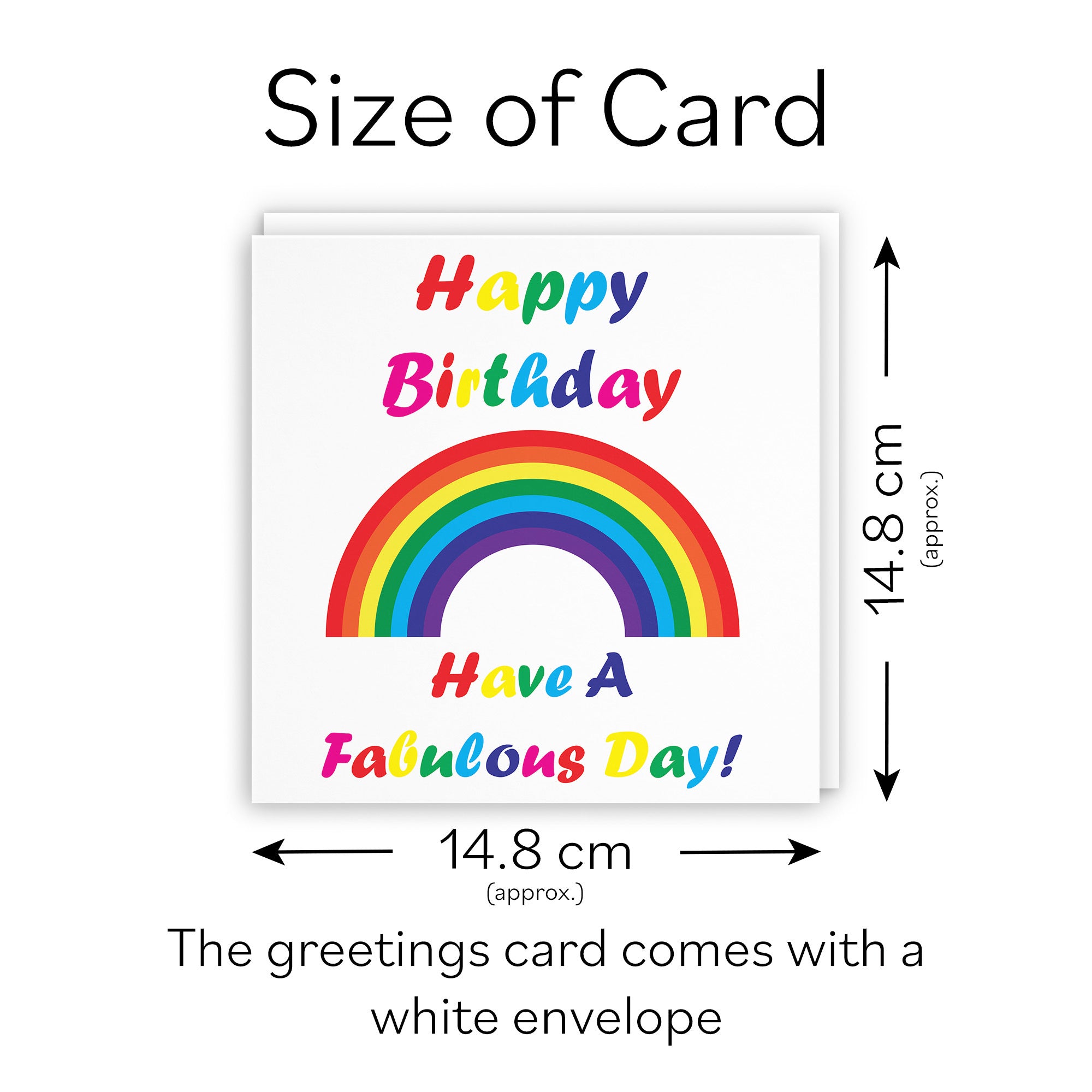 Birthday Card Colourful Rainbow - Default Title (TH02139)