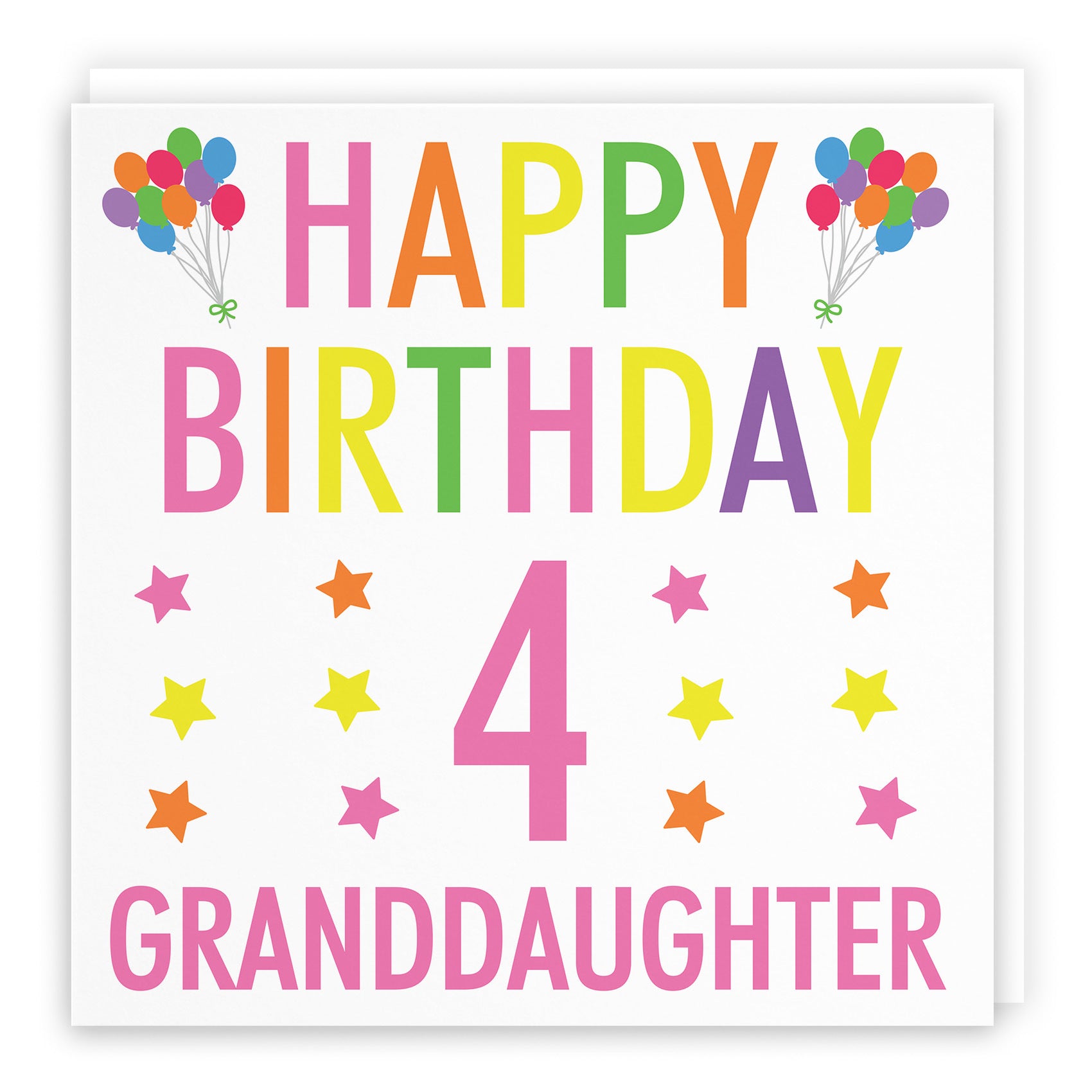 4th Granddaughter Birthday Card Colourful - Default Title (TH02146)
