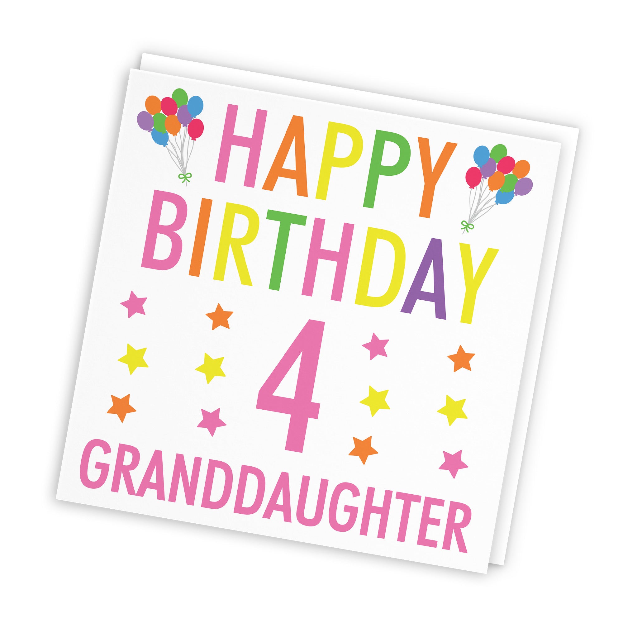 4th Granddaughter Birthday Card Colourful - Default Title (TH02146)