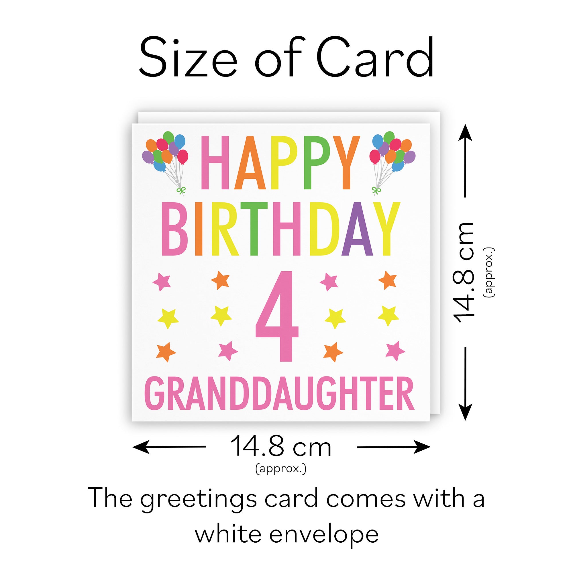 4th Granddaughter Birthday Card Colourful - Default Title (TH02146)