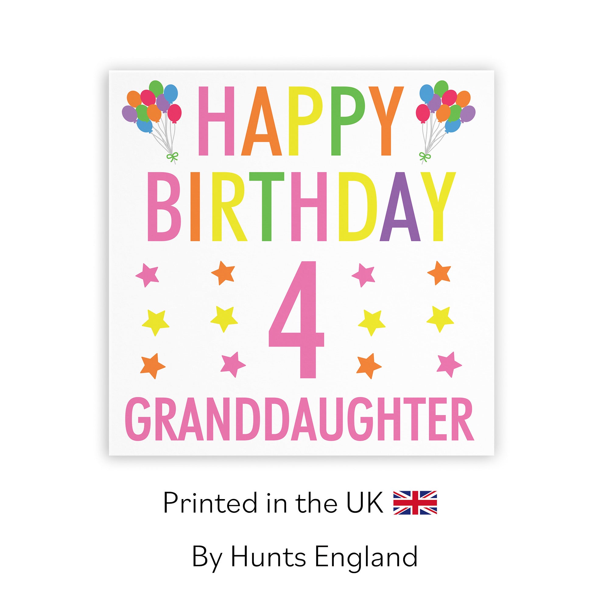 4th Granddaughter Birthday Card Colourful - Default Title (TH02146)