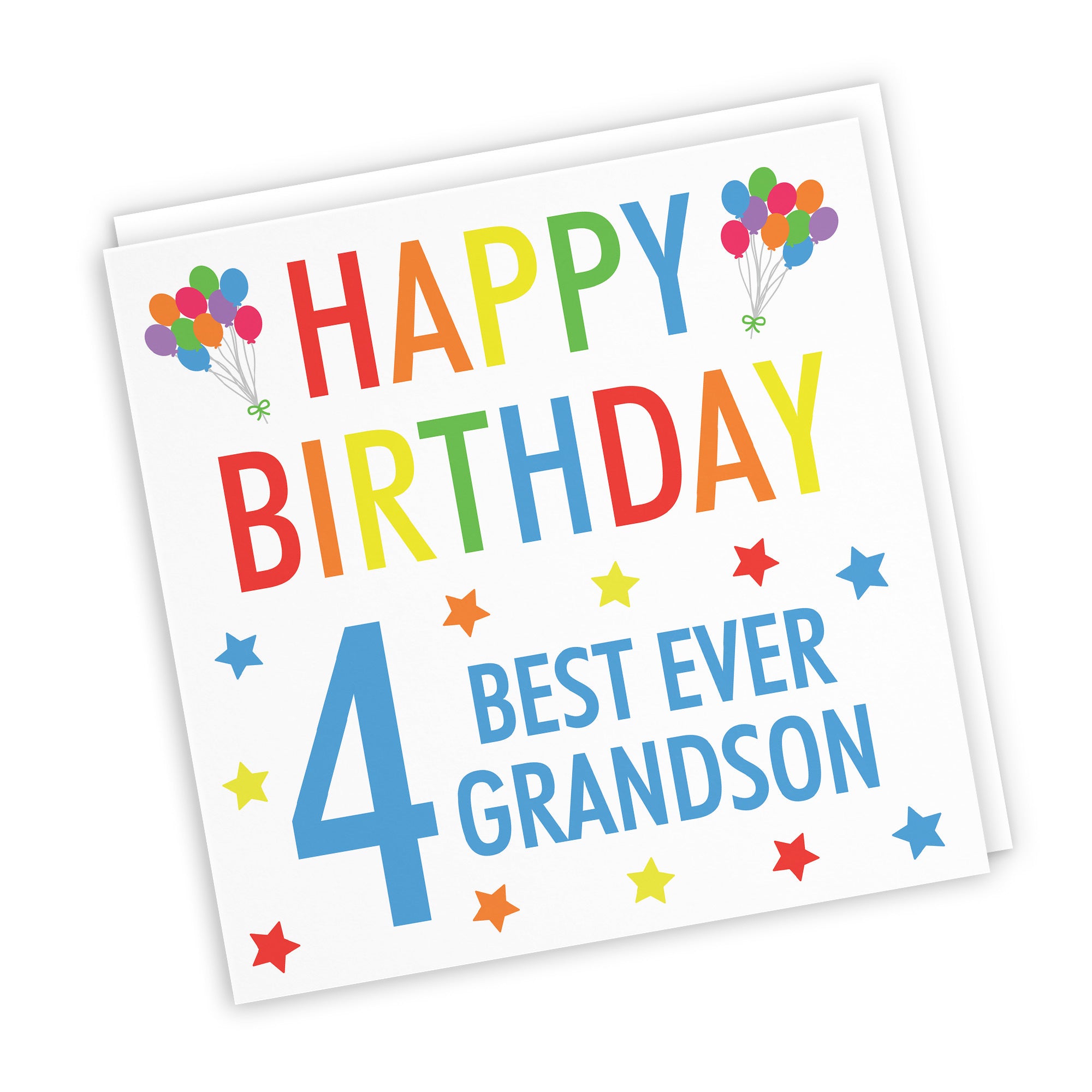 4th Grandson Birthday Card Colourful - Default Title (TH02147)