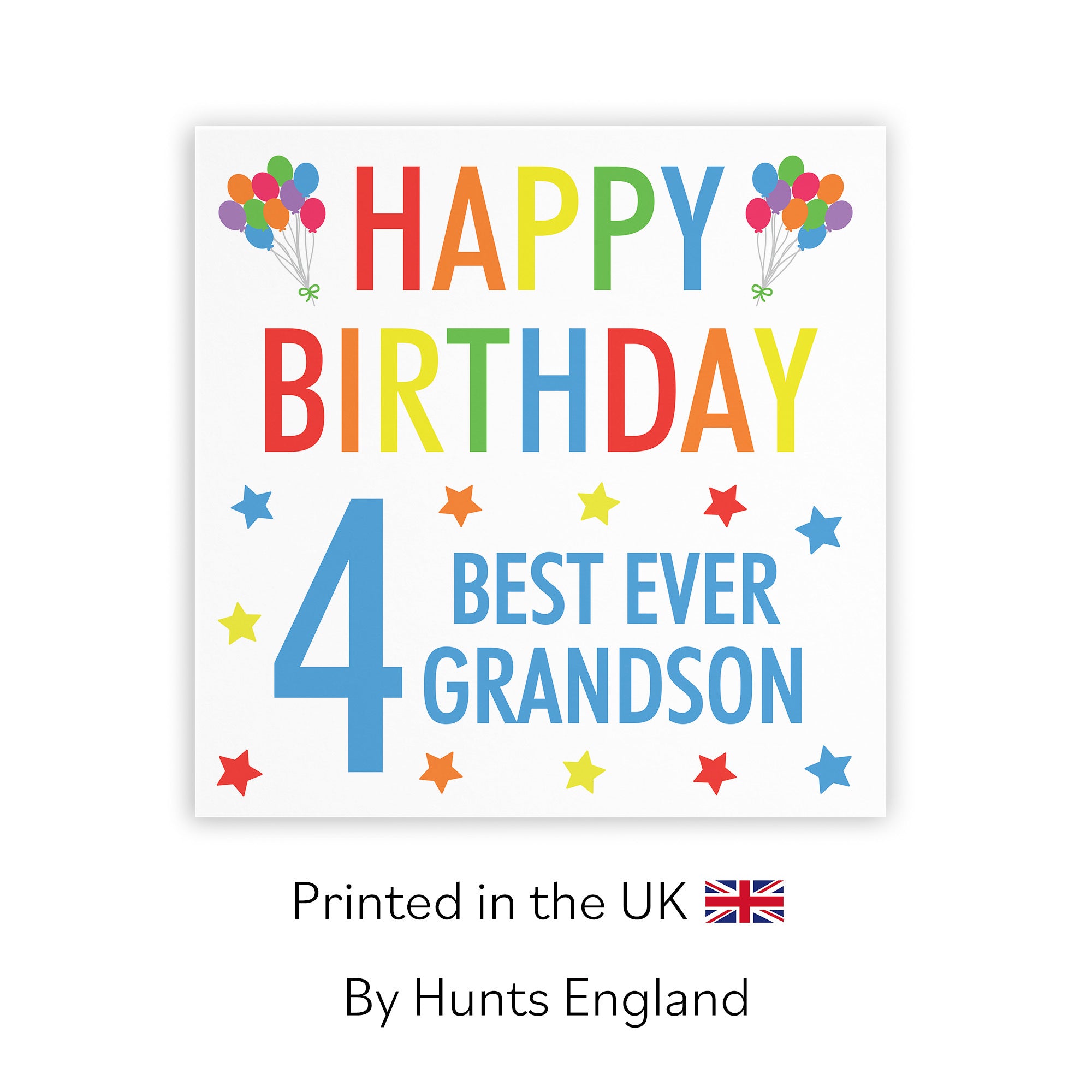 4th Grandson Birthday Card Colourful - Default Title (TH02147)