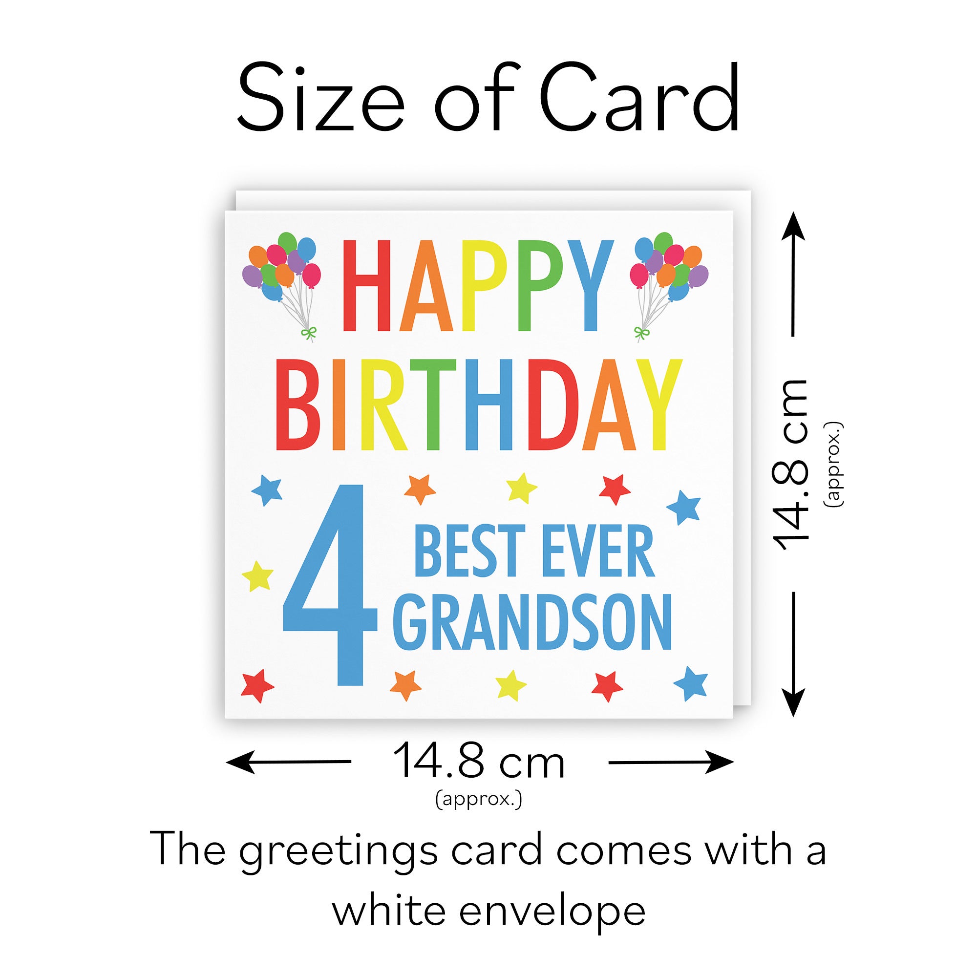 4th Grandson Birthday Card Colourful - Default Title (TH02147)