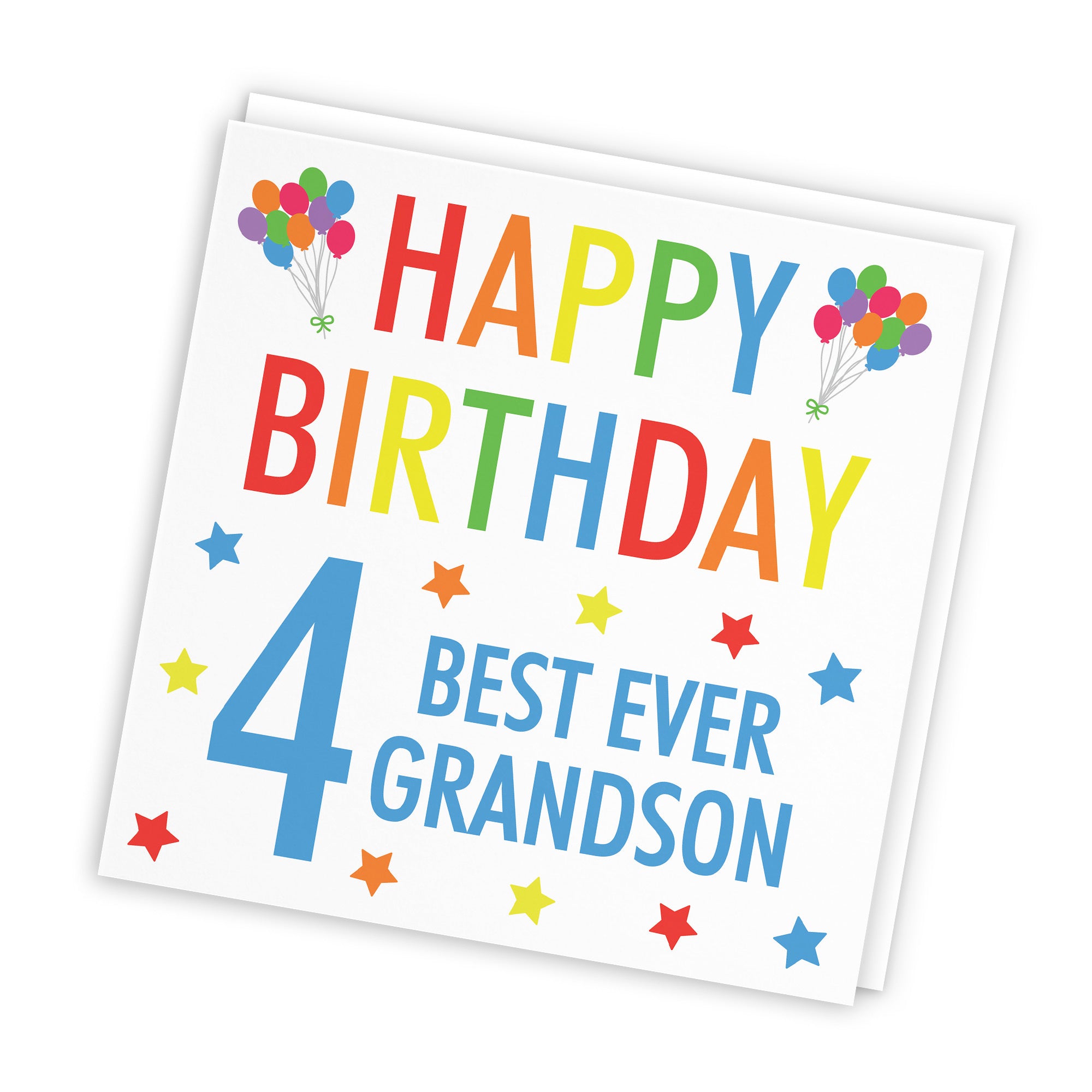 4th Grandson Birthday Card Colourful - Default Title (TH02147)